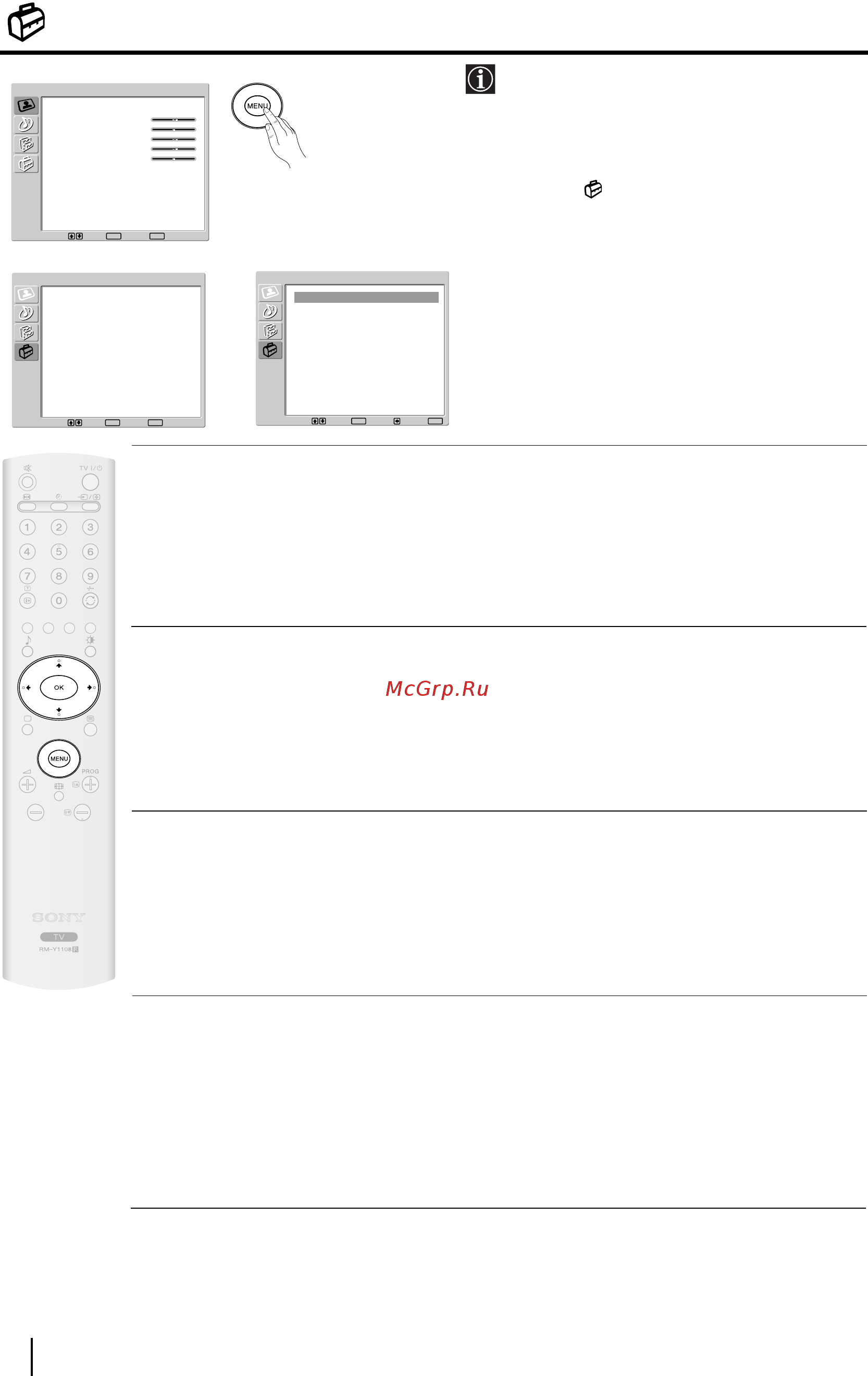 Sony KLV-20 SR3/S [29/162] The set up menu