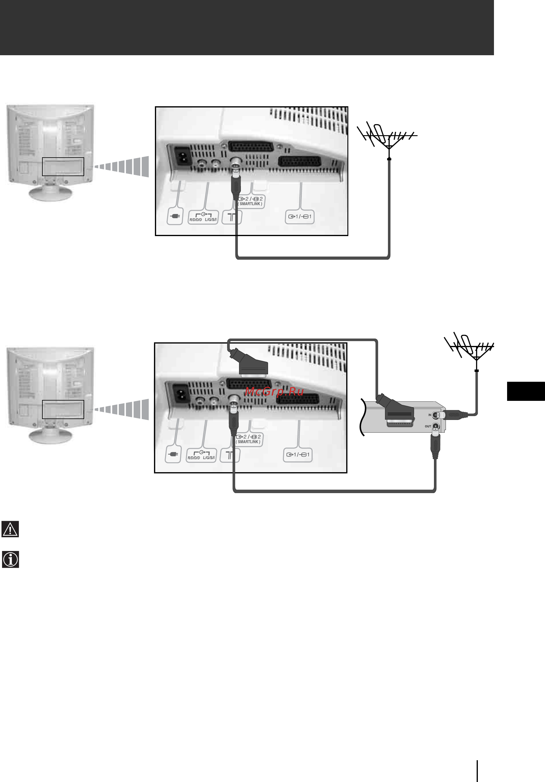 Sony VEGA KLV-20SR3 [86/162] Podłączenie anteny i magnetowidu