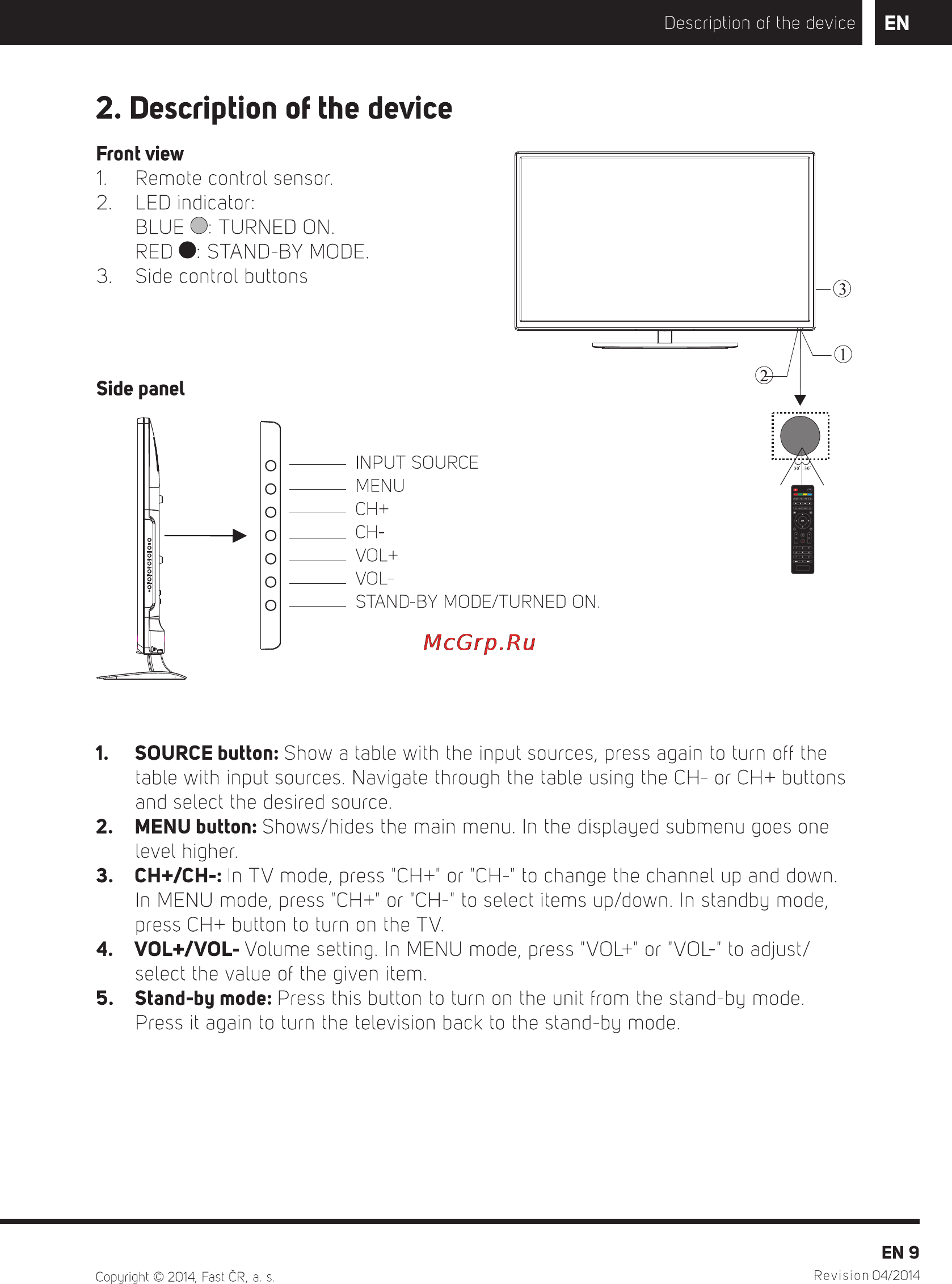 Sencor SLE 22F55M4 [11/36] Description of the device