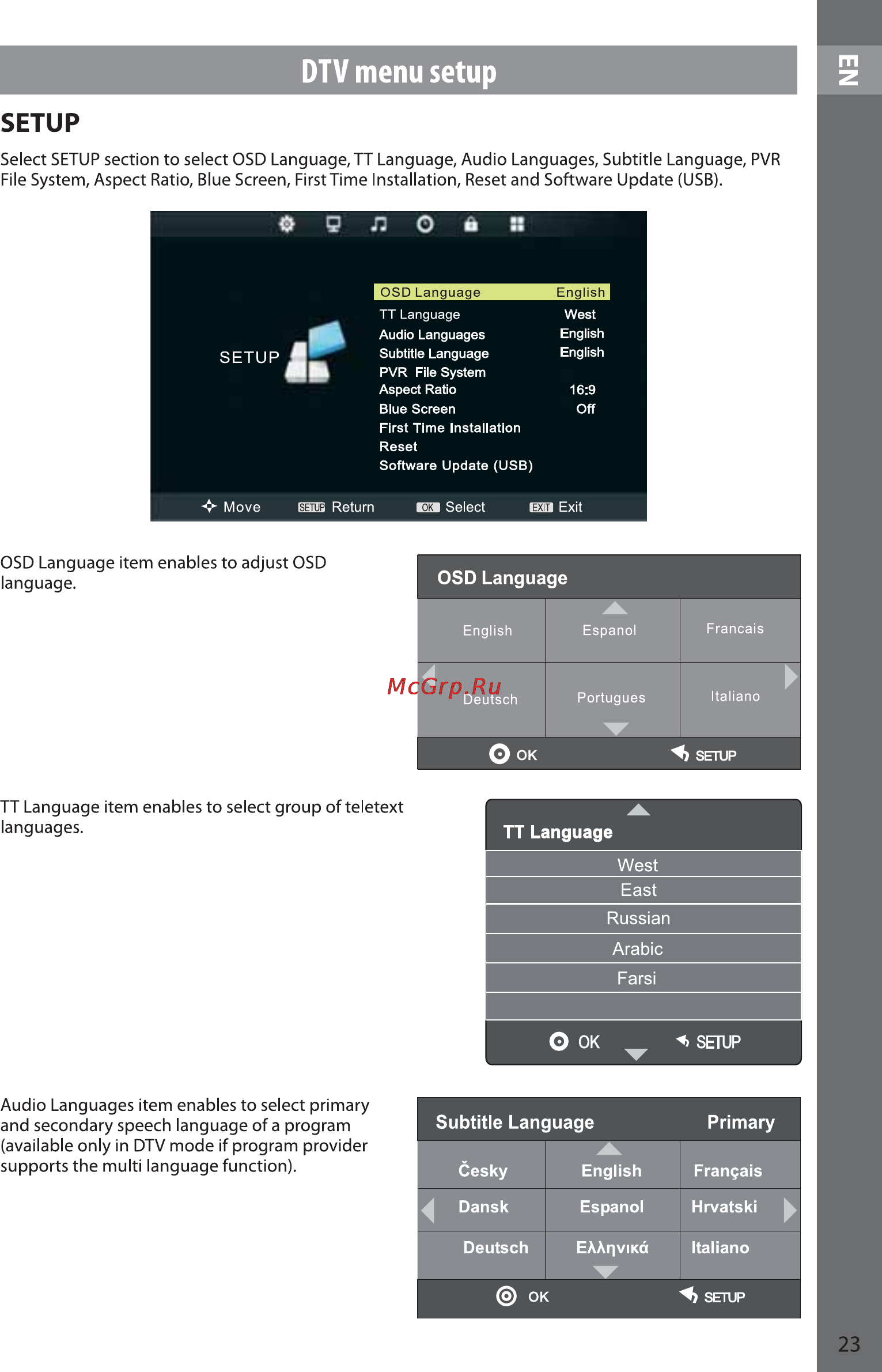 Sencor SLE 22F46DM4 [23/56] Dtv menu setup