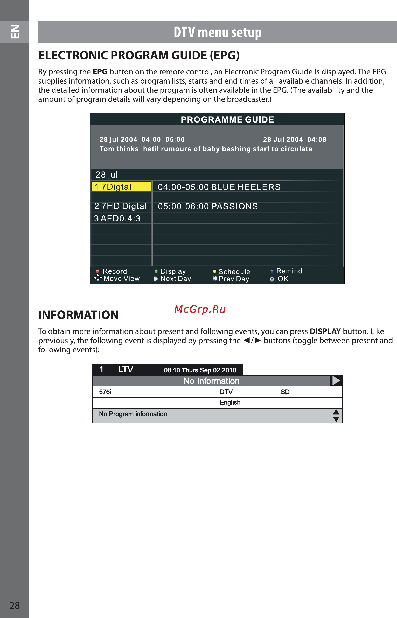 Sencor SLE 22F46DM4 [28/56] Electronic program guide epg