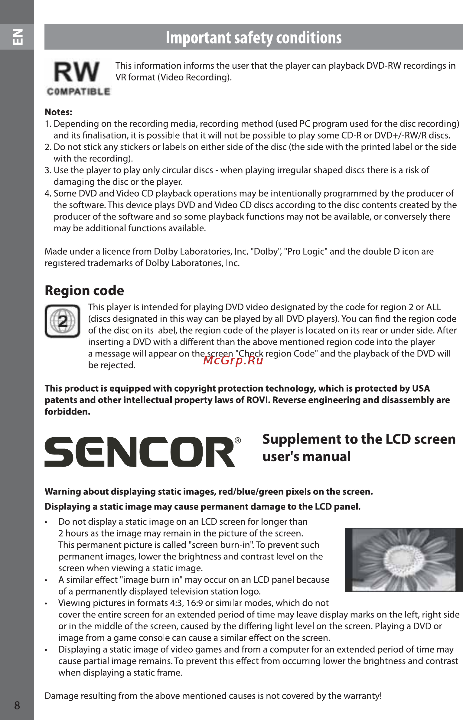 Sencor SLE 22F46DM4 [8/56] Sgncor