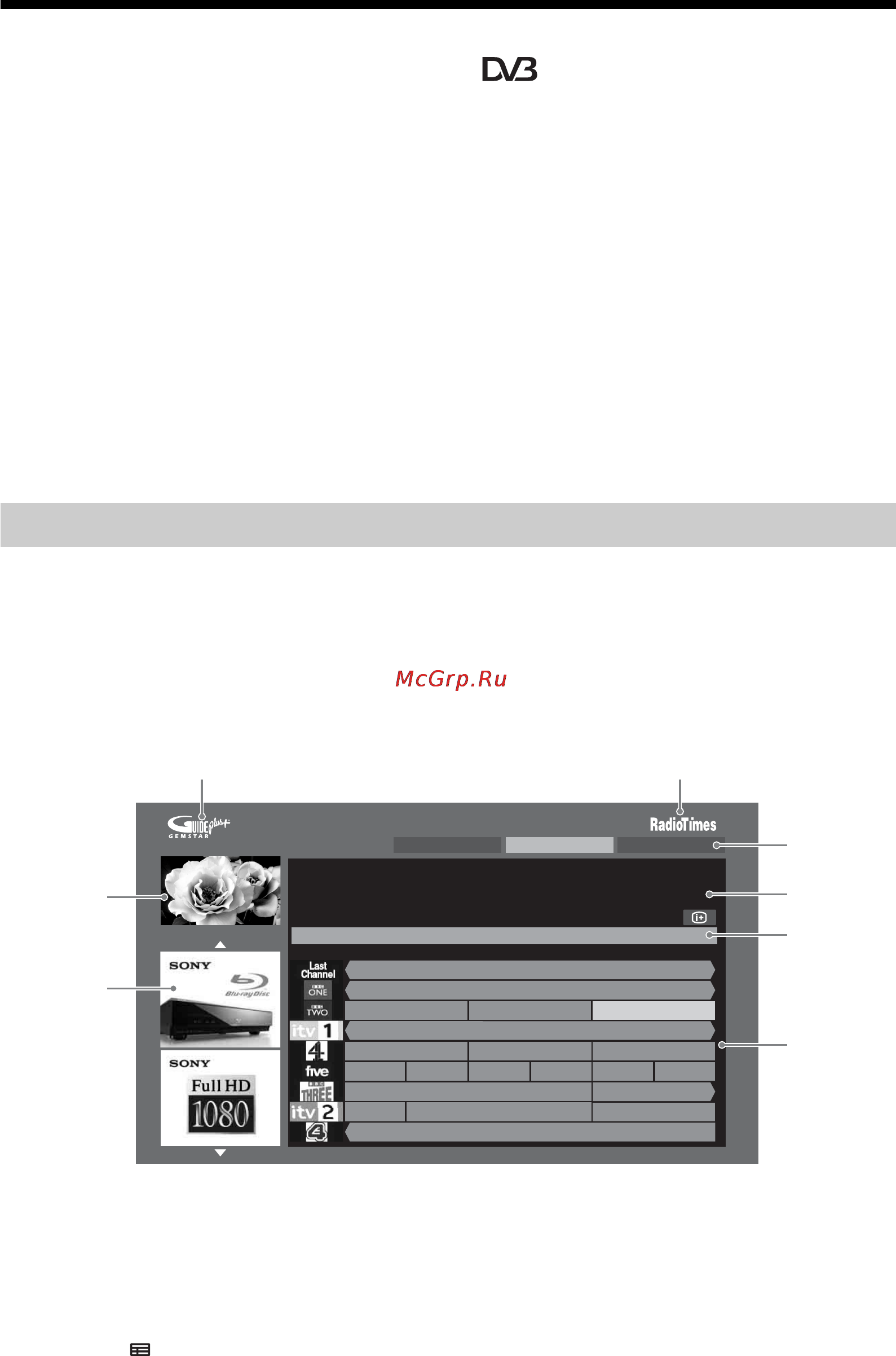 Sony BRAVIA KDL-40Z4500 [144/195] Использование системы guide plus и цифрового электронного телегида epg