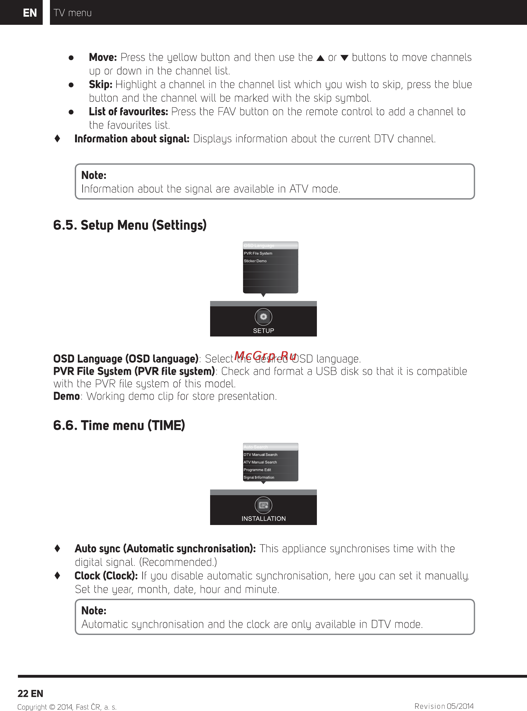 Sencor SLE 1461M4 [24/40] Setup menu settings