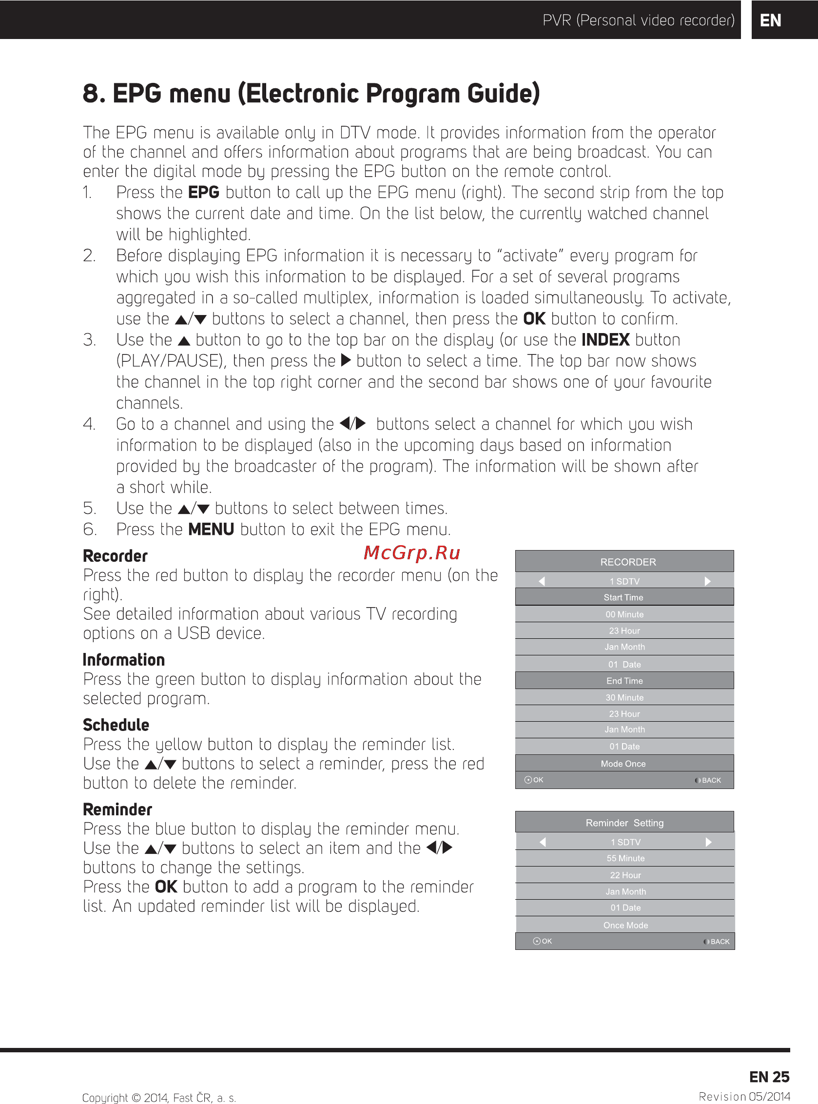 Sencor SLE 1461M4 [27/40] Epg menu electronic program guide