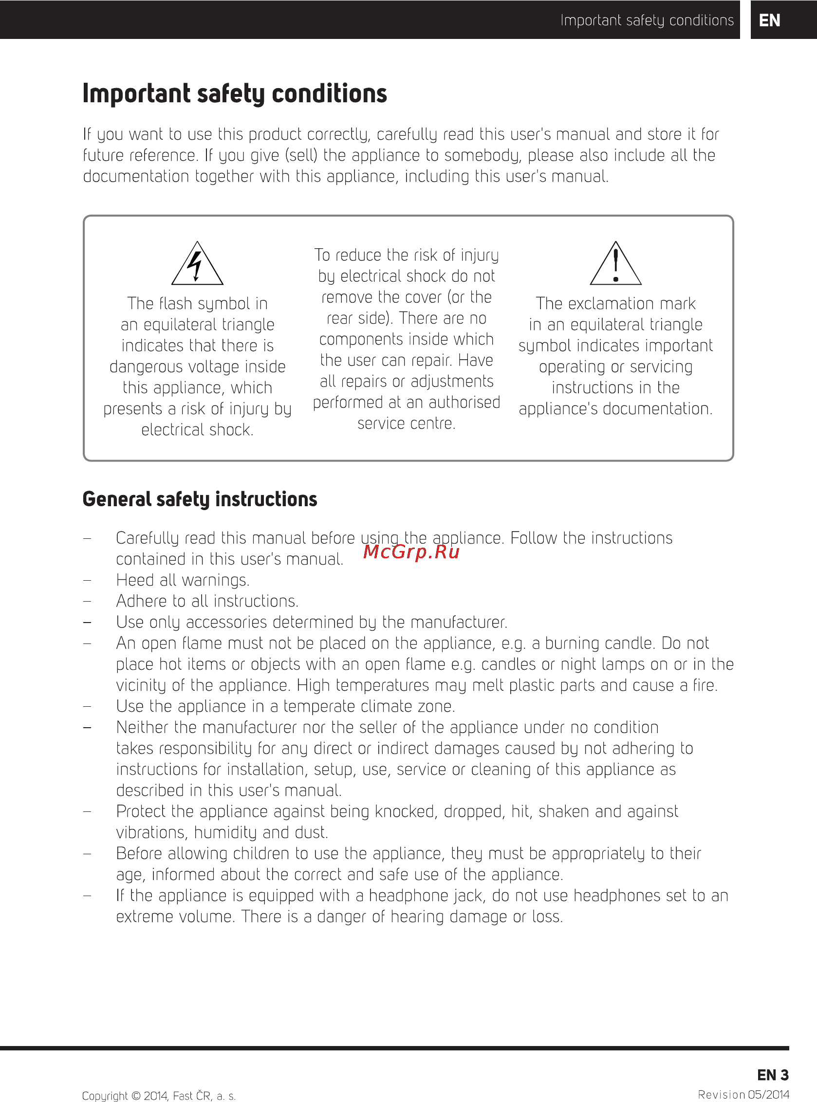 Sencor SLE 1461M4 [5/40] Important safety conditions