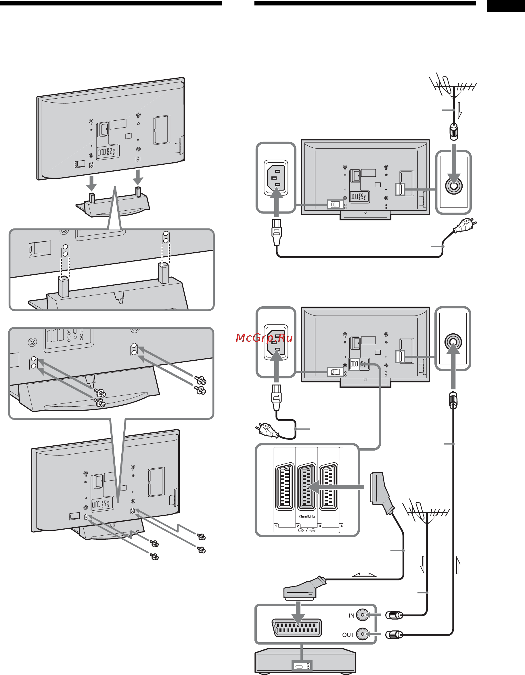 Sony BRAVIA KDL-40X2000 [107/160] Podłączanie anteny magnetowidu