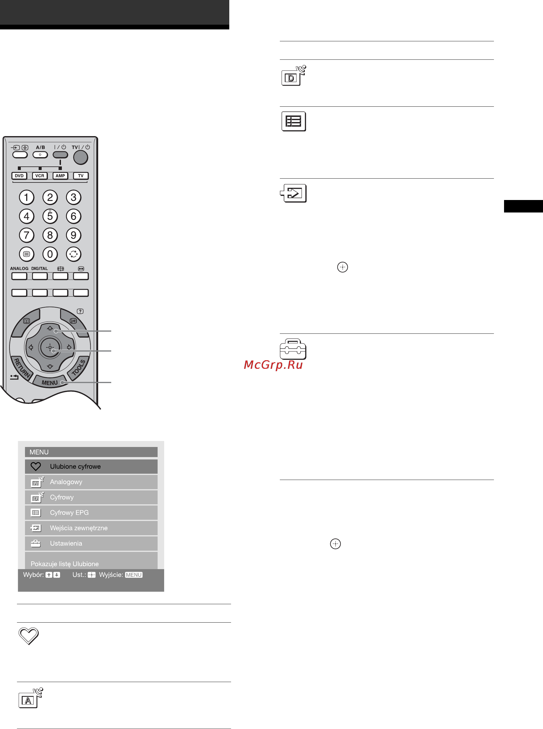 Sony BRAVIA KDL-40X2000 [125/160] Używanie funkcji menu