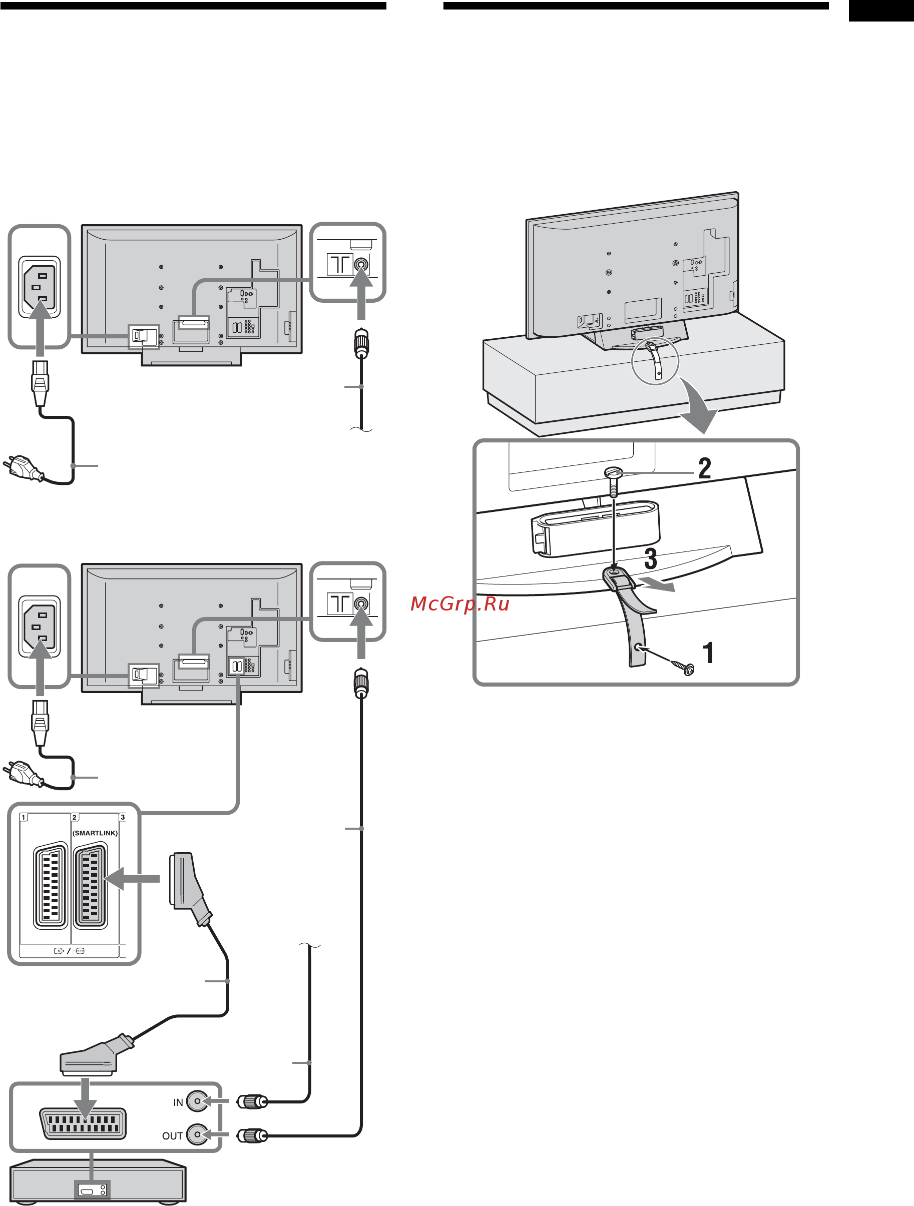 Sony BRAVIA KDL-52X3500 [53/164] Zabezpieczenie odbiornika tv przed przewróceniem