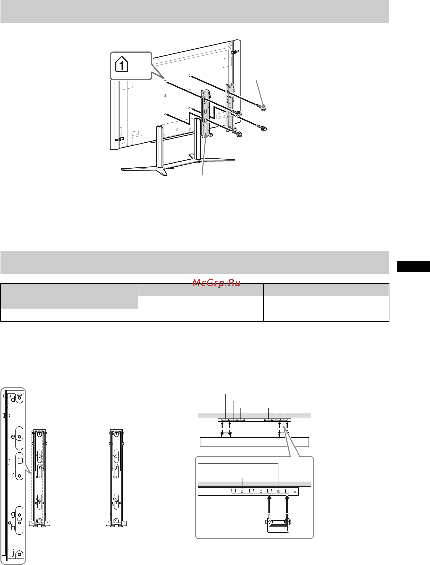 Sony BRAVIA KD-84X9005 [285/784] Diagram tabell för skruvarnas och hakarnas placering