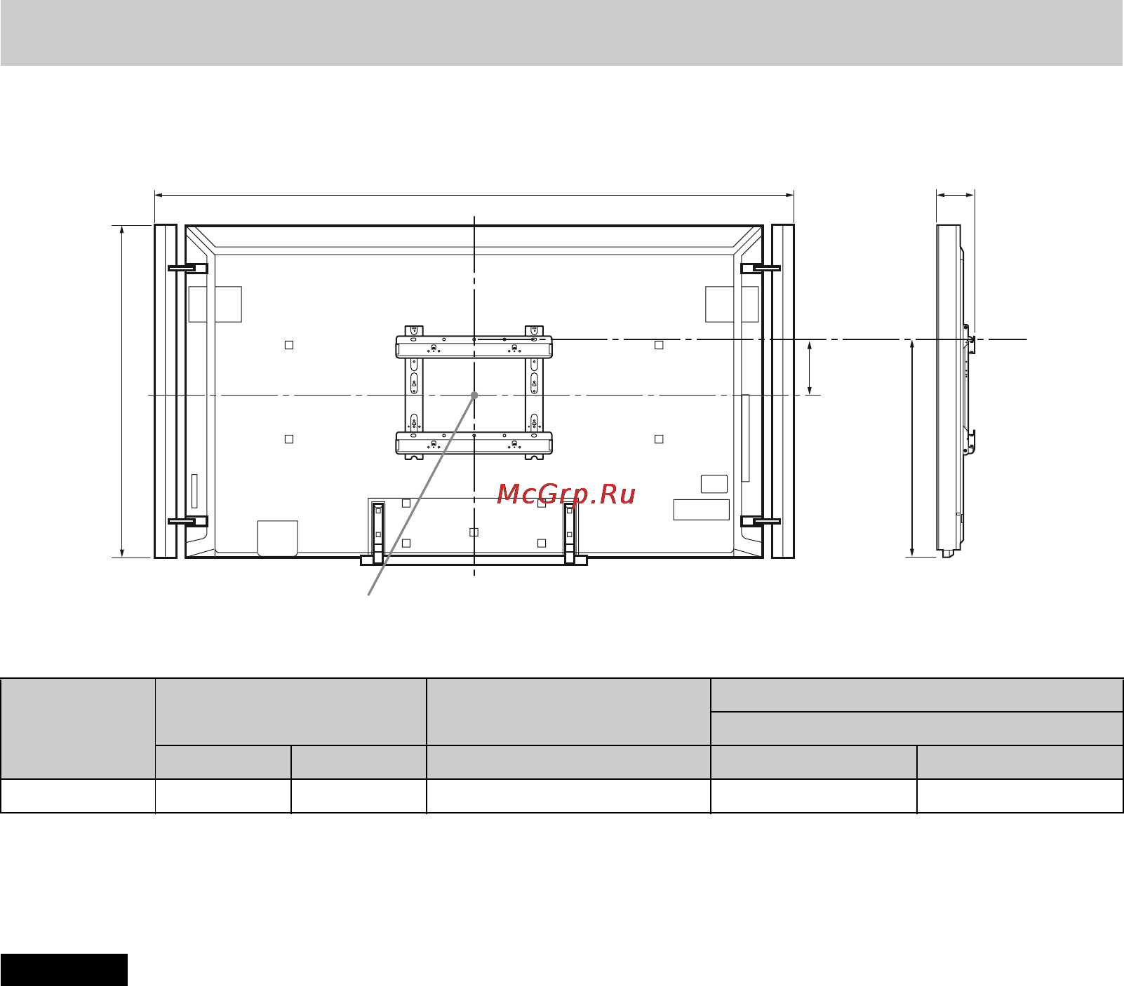 Sony BRAVIA KD-84X9005 [322/784] Oversigt over mål til tv montering