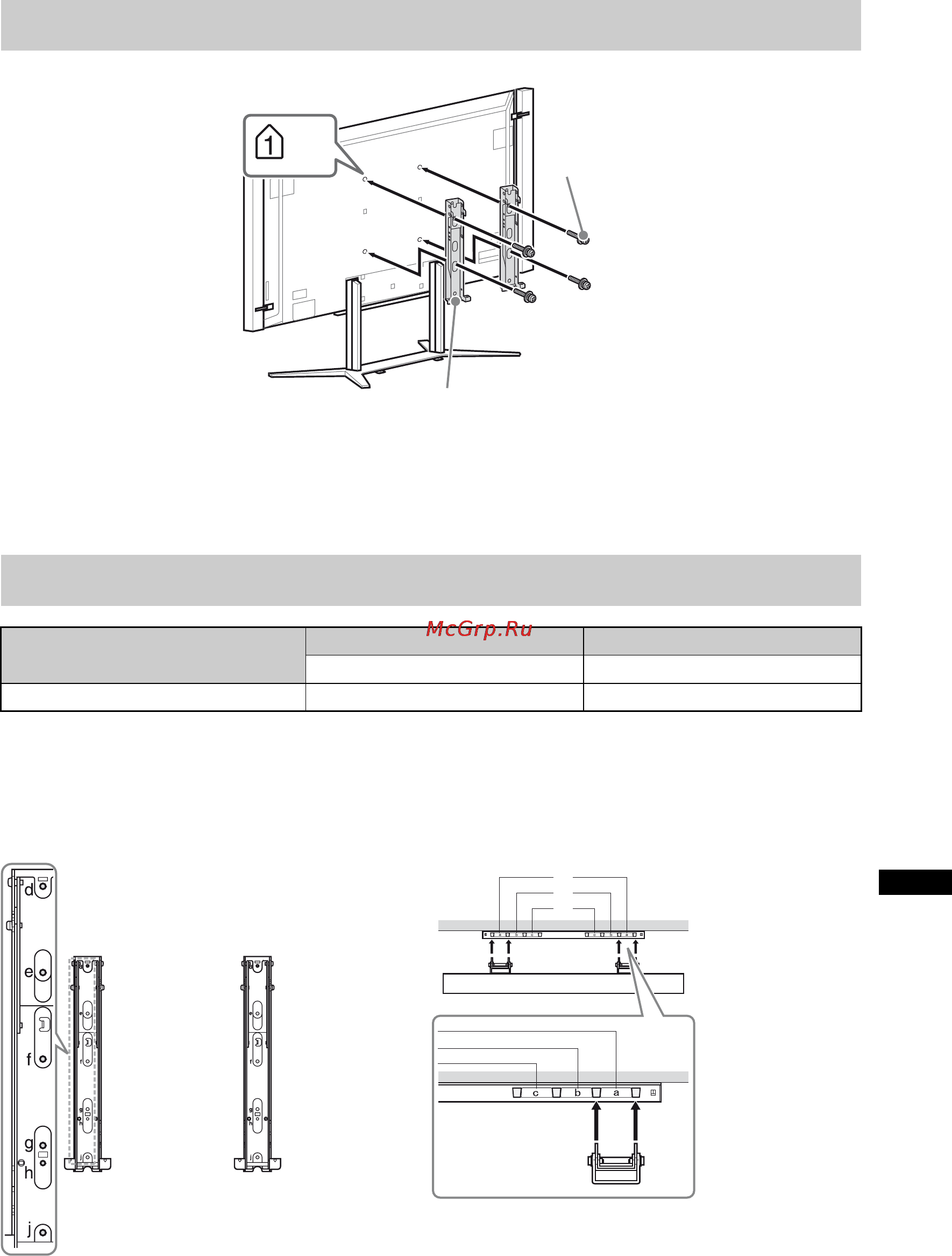 Sony BRAVIA KD-84X9005 [501/784] Nákres tabuľka s umiestnením skrutiek a háka