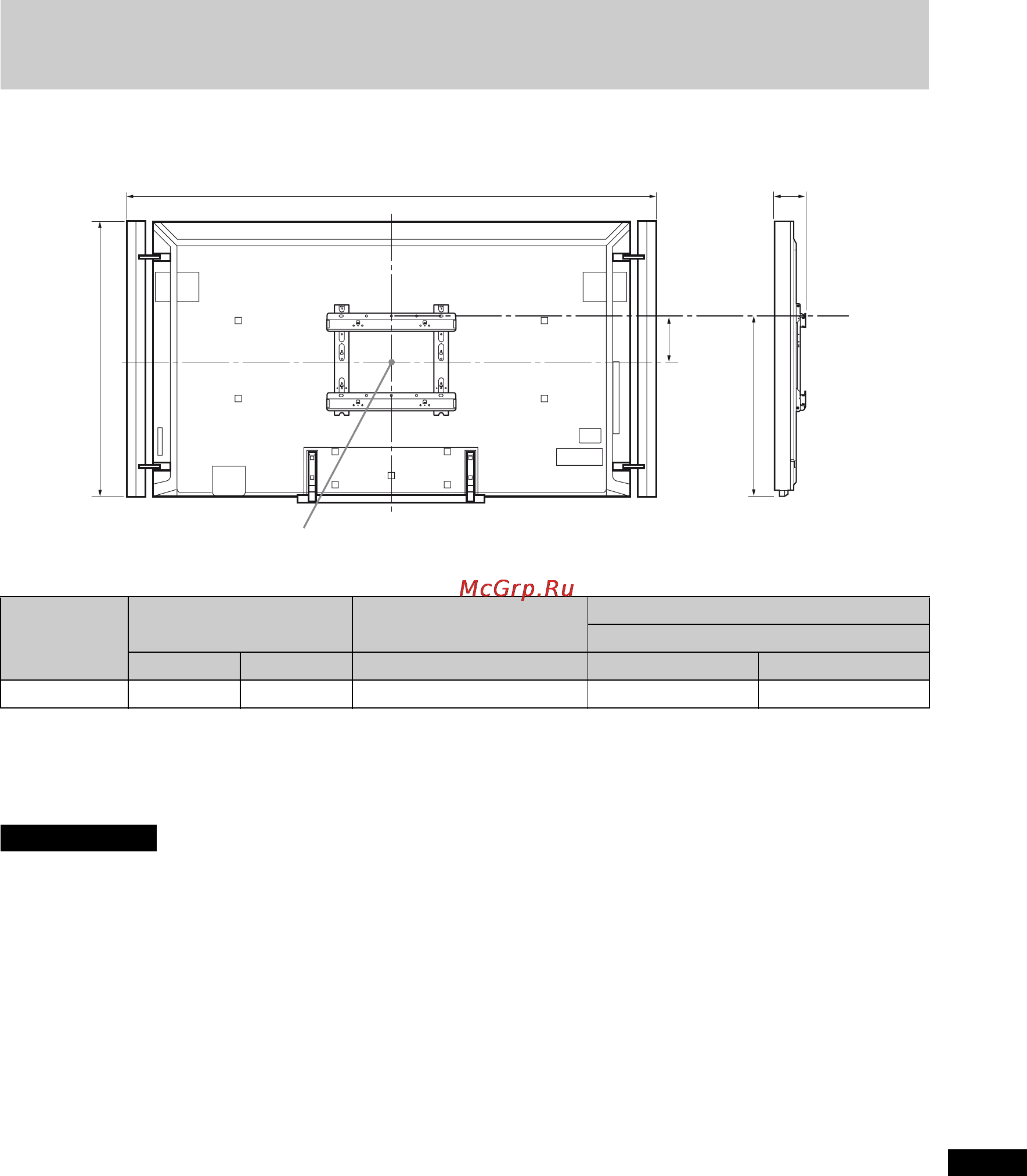 Sony BRAVIA KD-84X9005 [649/784] Πίνακας διαστάσεων για την εγκατάσταση της τηλε ρασης