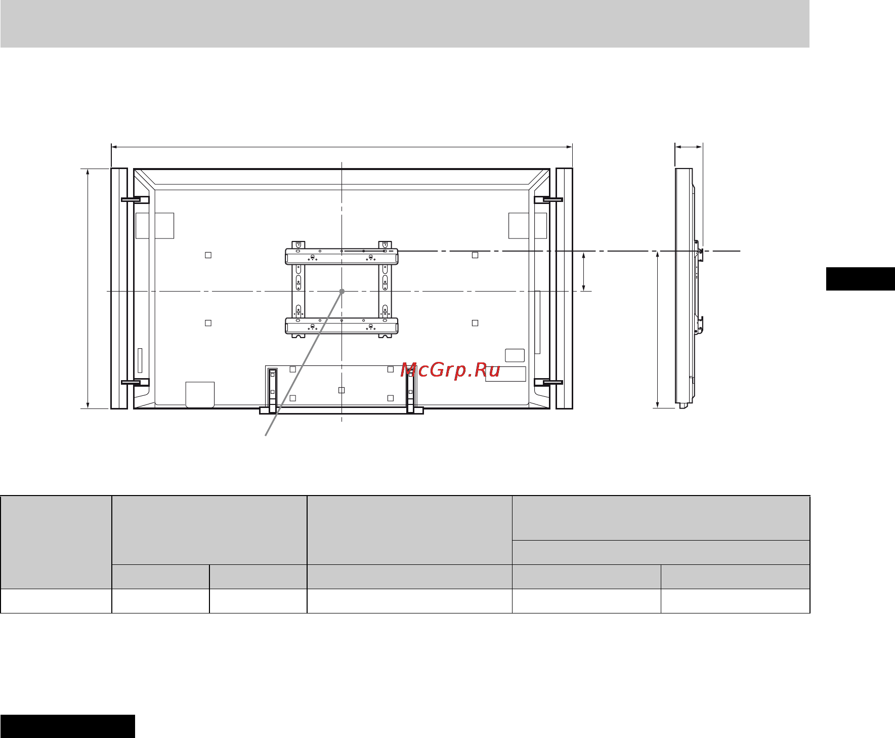 Sony BRAVIA KD-84X9005 [69/784] Tableau des dimensions d installation du téléviseur