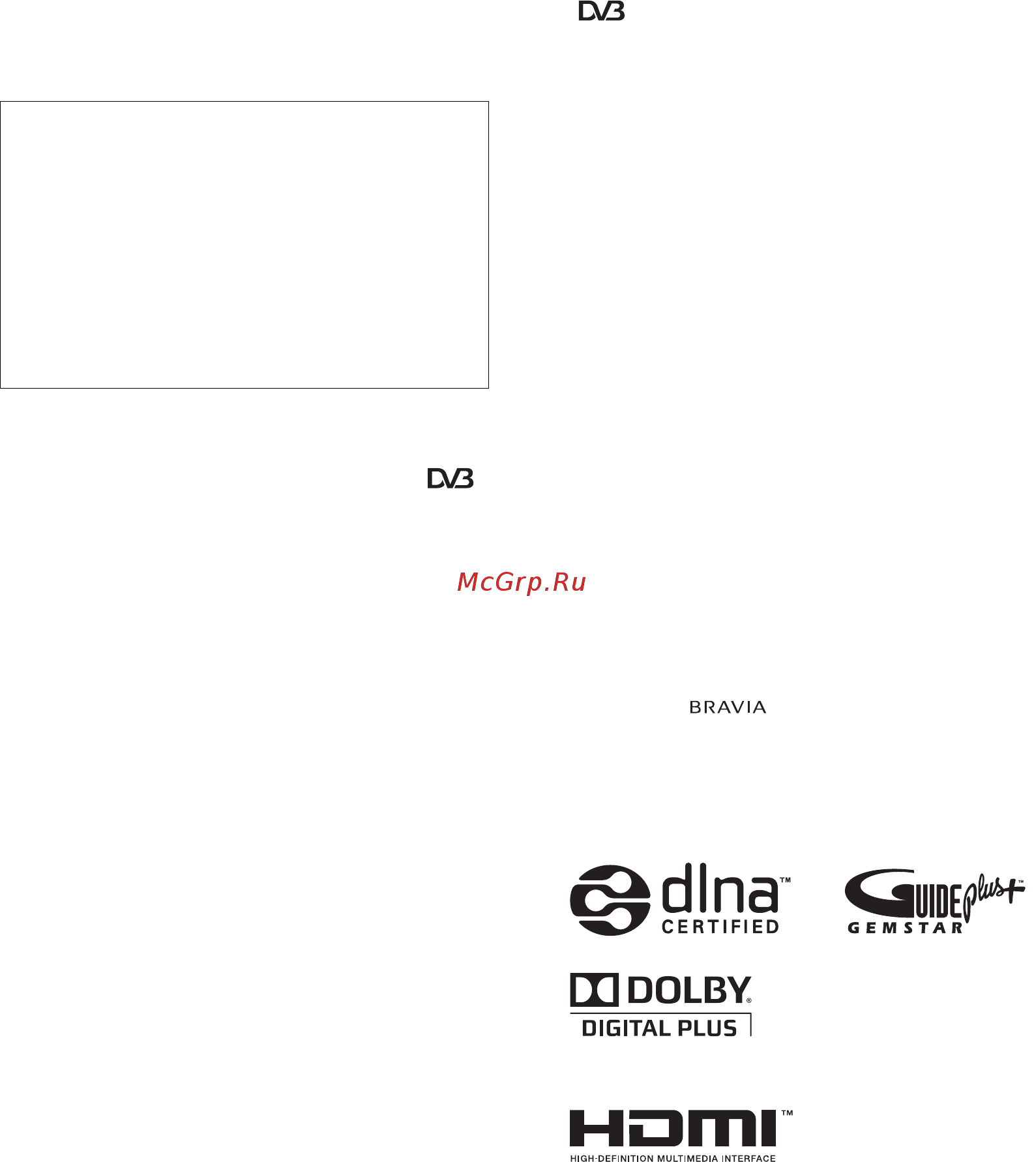 Sony BRAVIA KDL-40W4710 [54/179] Informacja dotycząca funkcji telewizji cyfrowej
