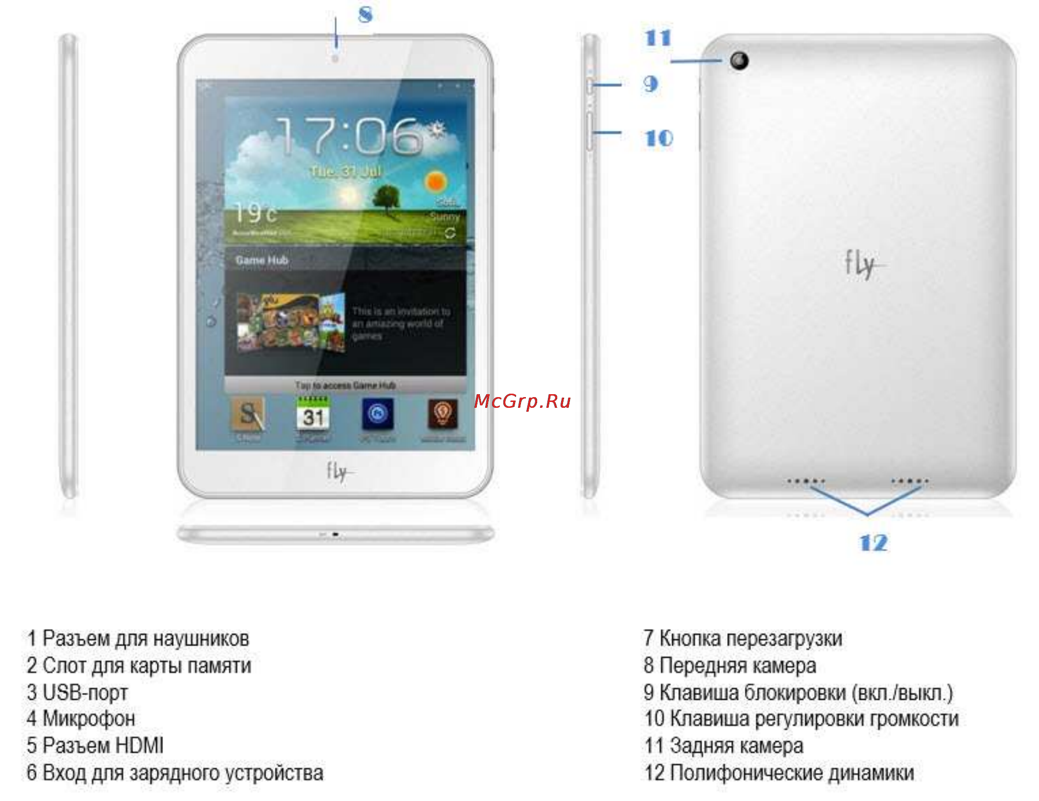 Fly Flylife Web 7.85 Slim [5/12] Конструкция планшета