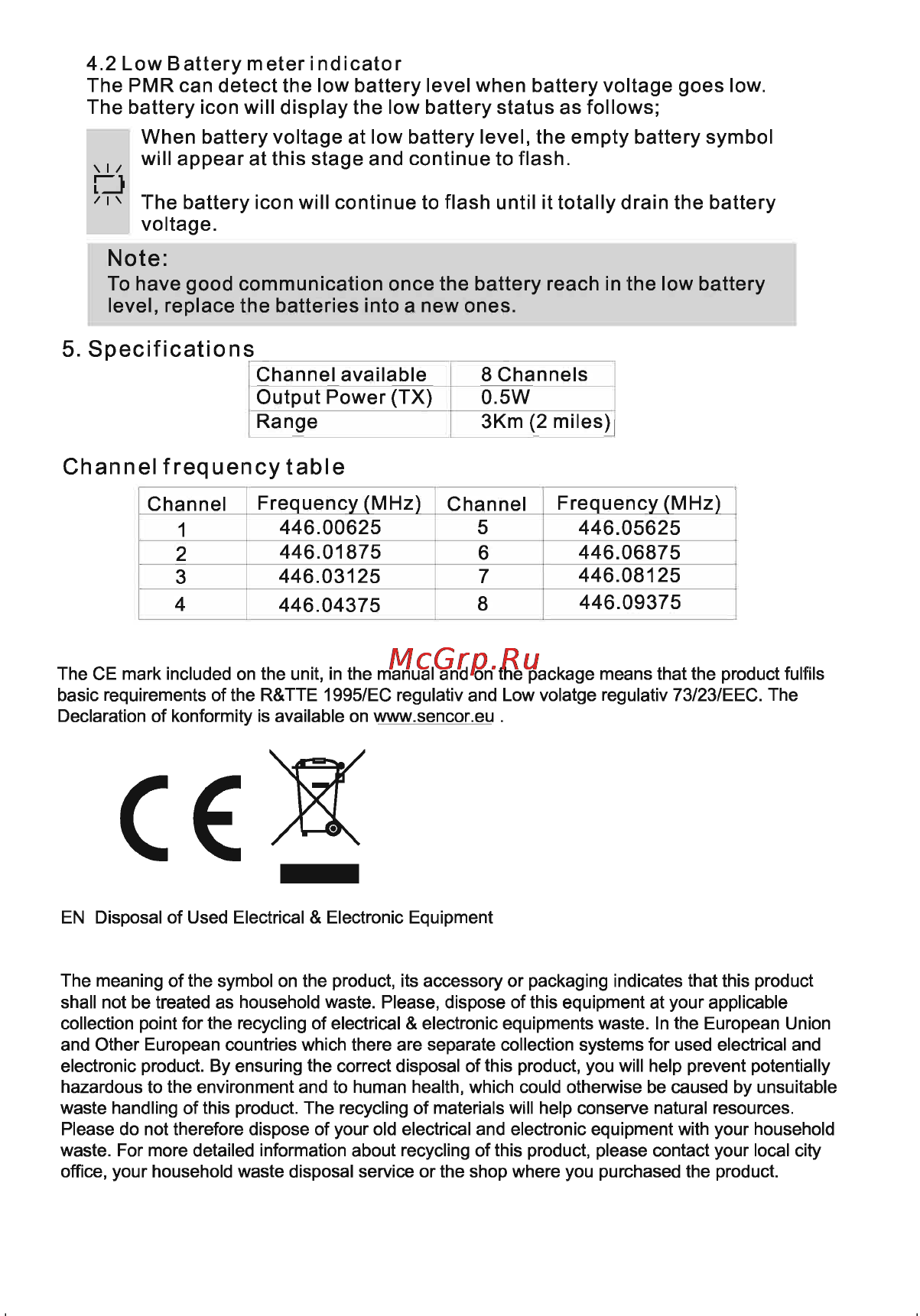 Sencor SMR 120 [4/4] Specifications