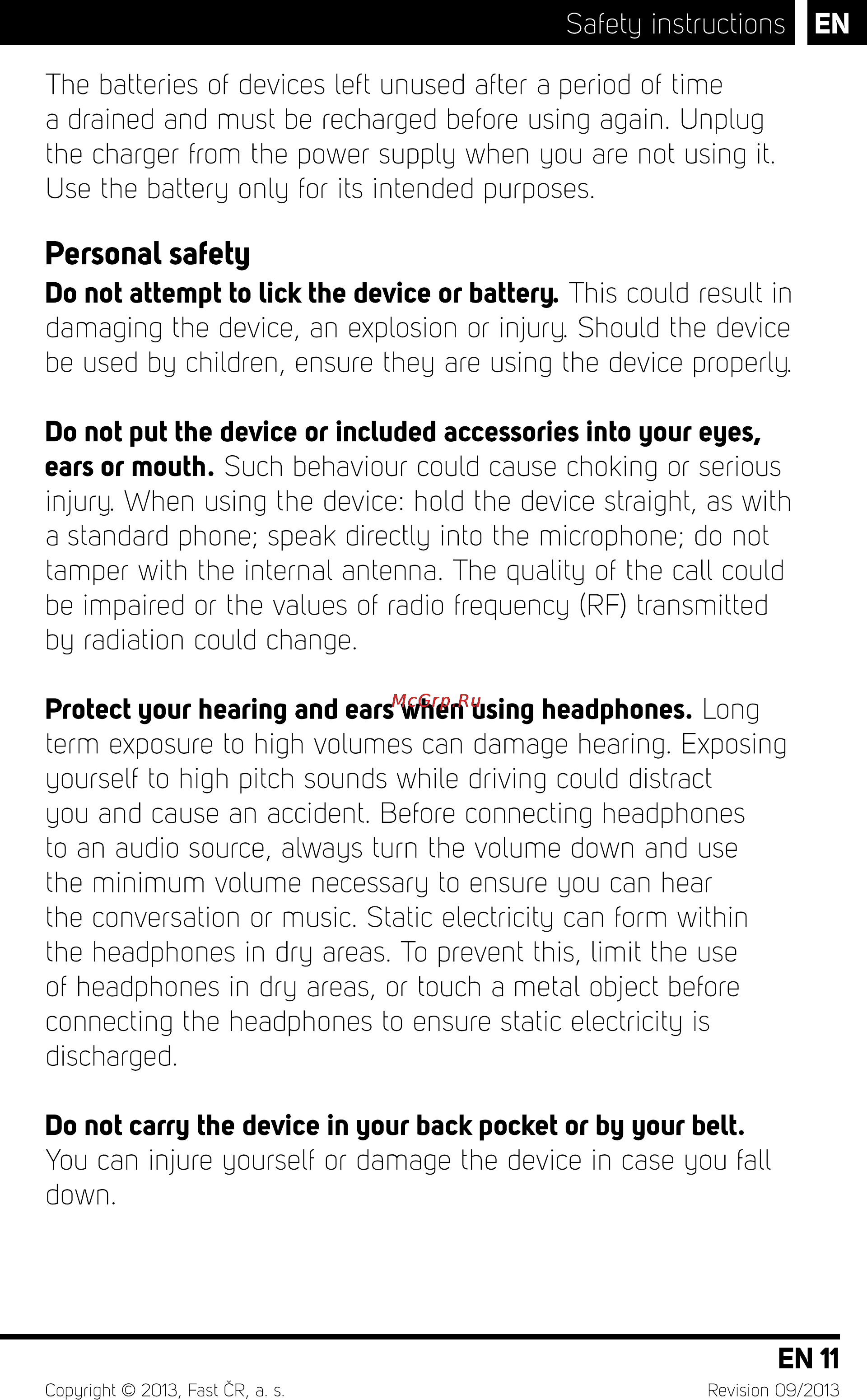Sencor Element P500 White [13/48] Personal safety
