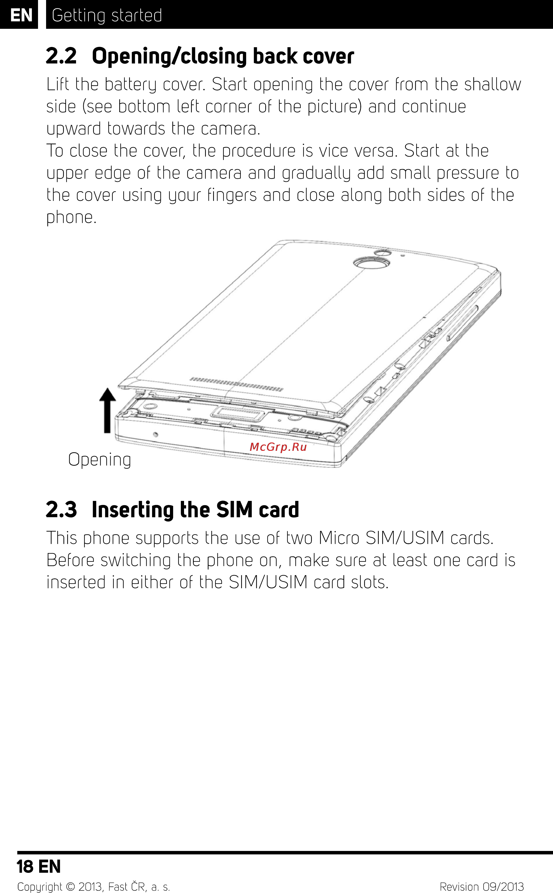 Sencor Element P500 White [20/48] Opening closing back cover