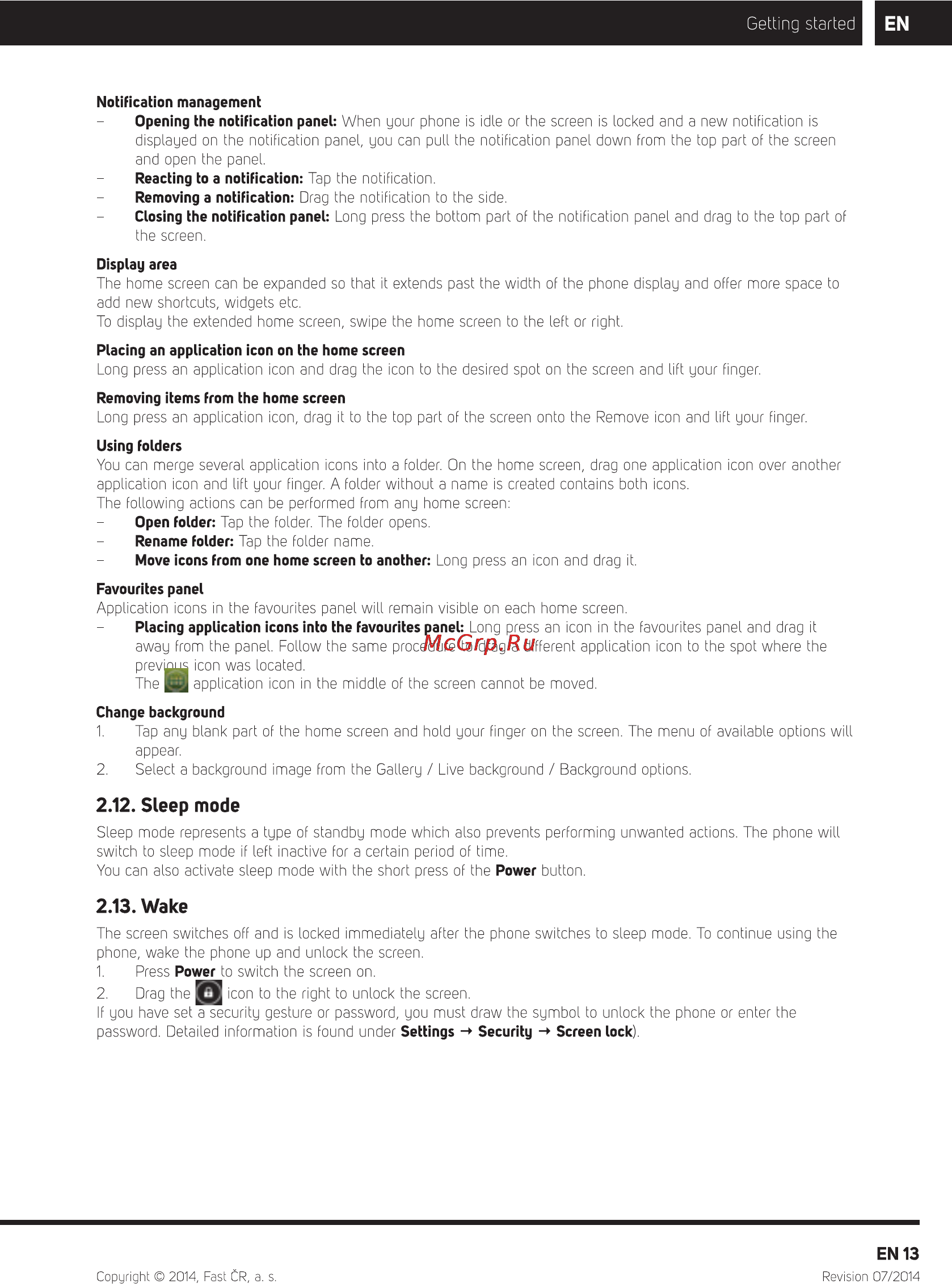 Sencor Element P451 Black [14/32] Sleep mode