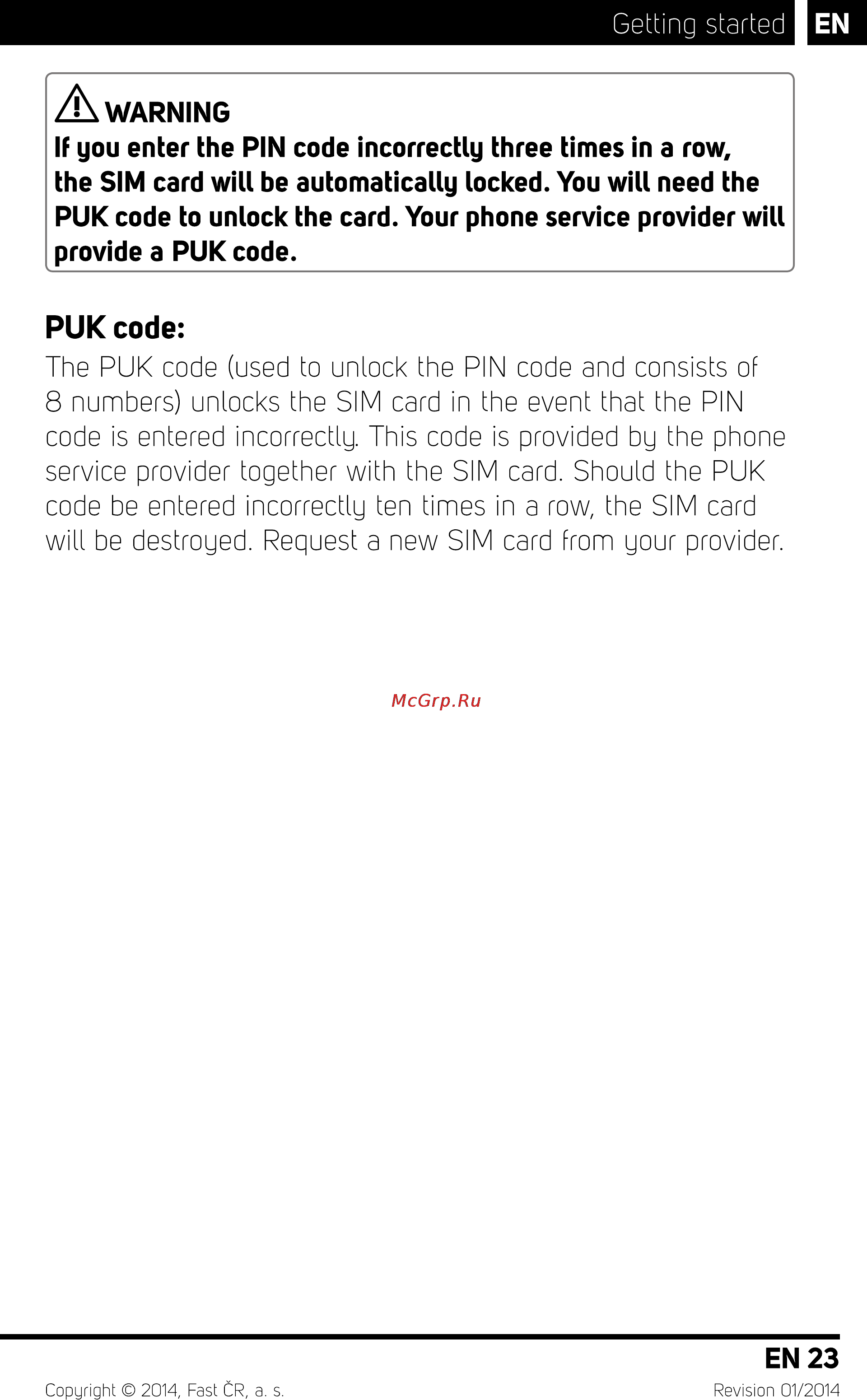 Sencor Element P450 Black [24/48] Puk code