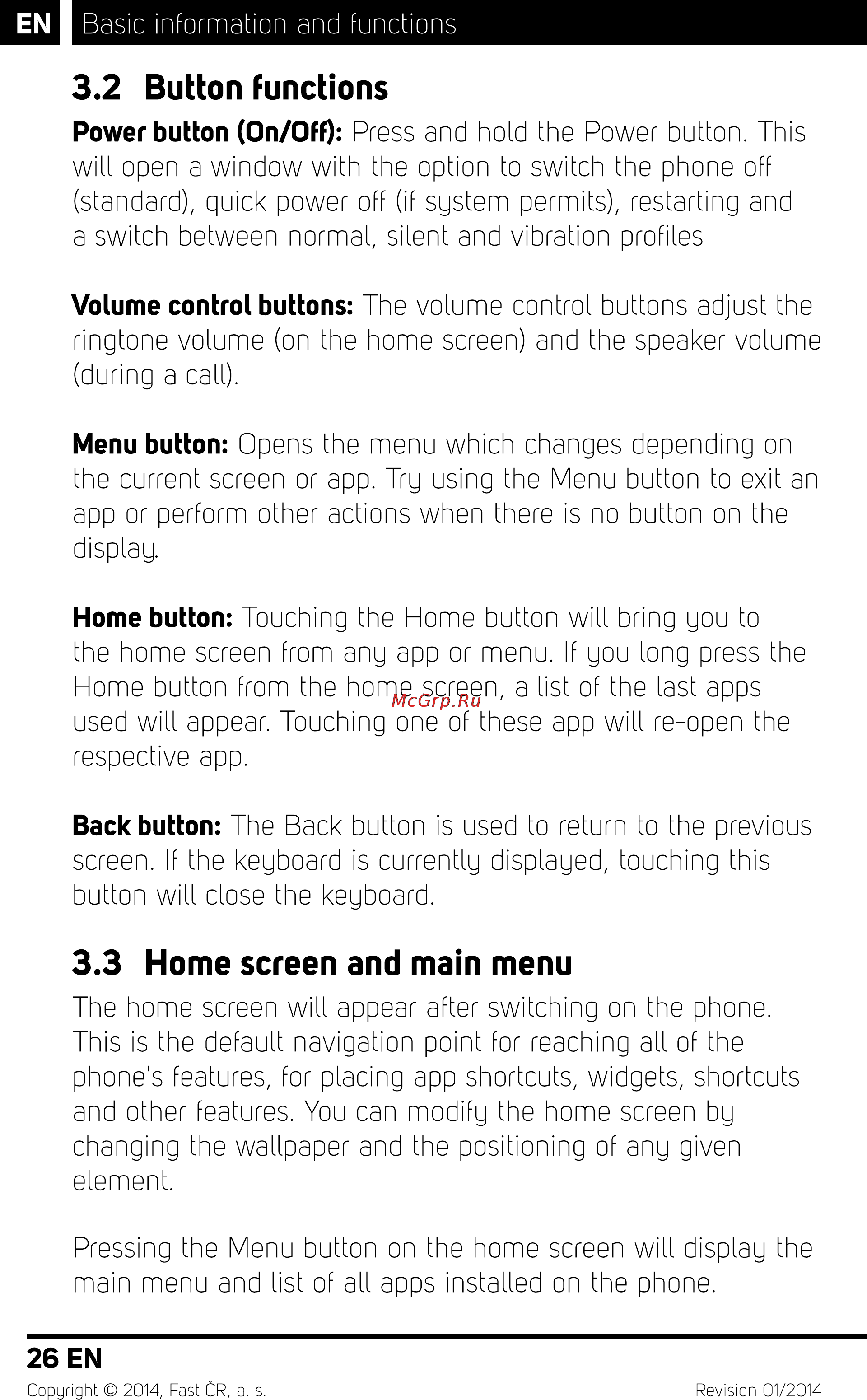 Sencor Element P450 Black [27/48] Button functions