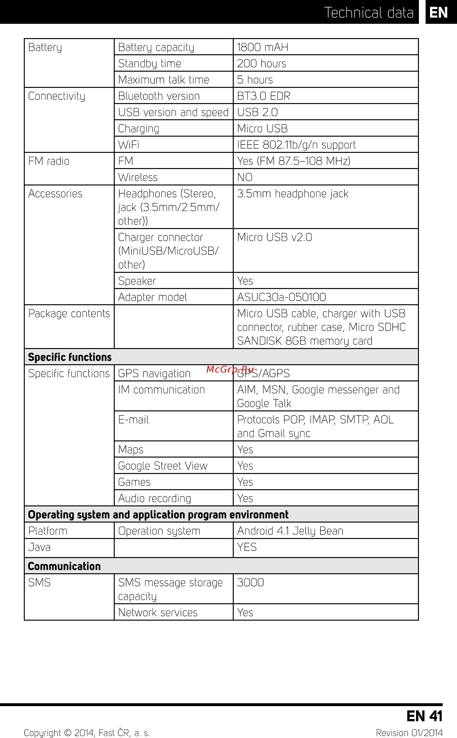 Sencor Element P450 Black [42/48] Technical data i