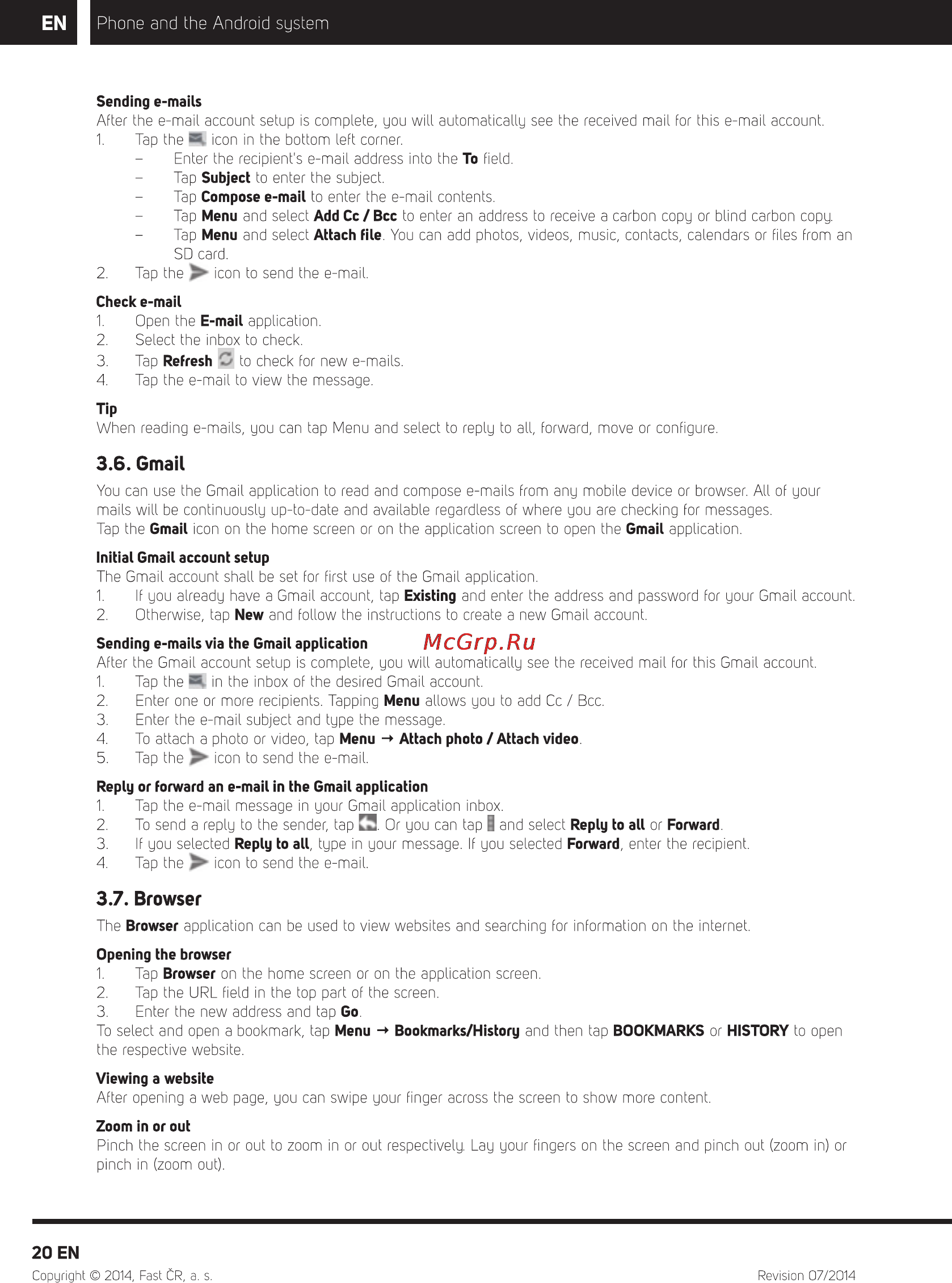Sencor Element P401 White [21/32] Browser