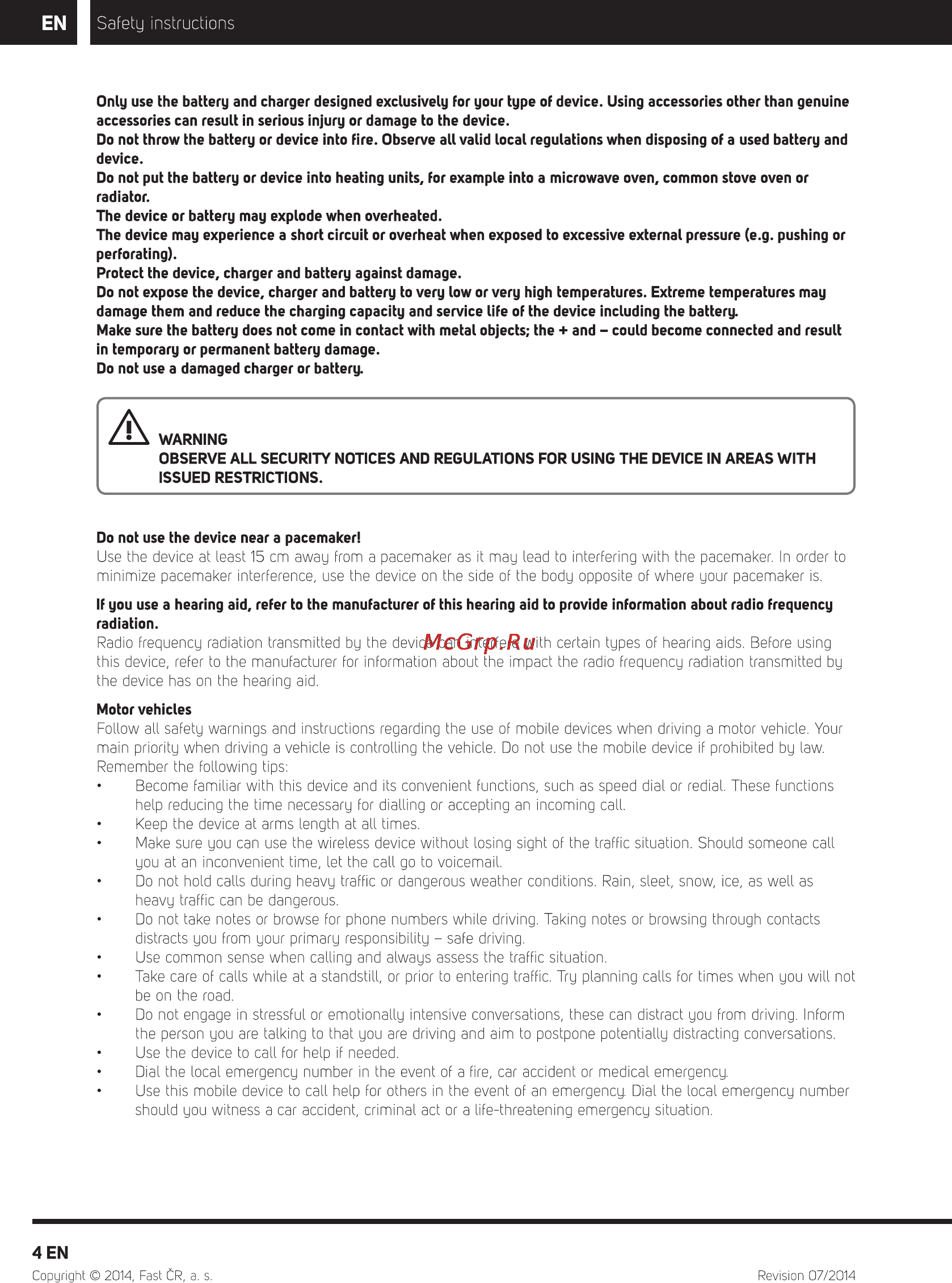 Sencor Element P401 White [5/32] En b safety instructions