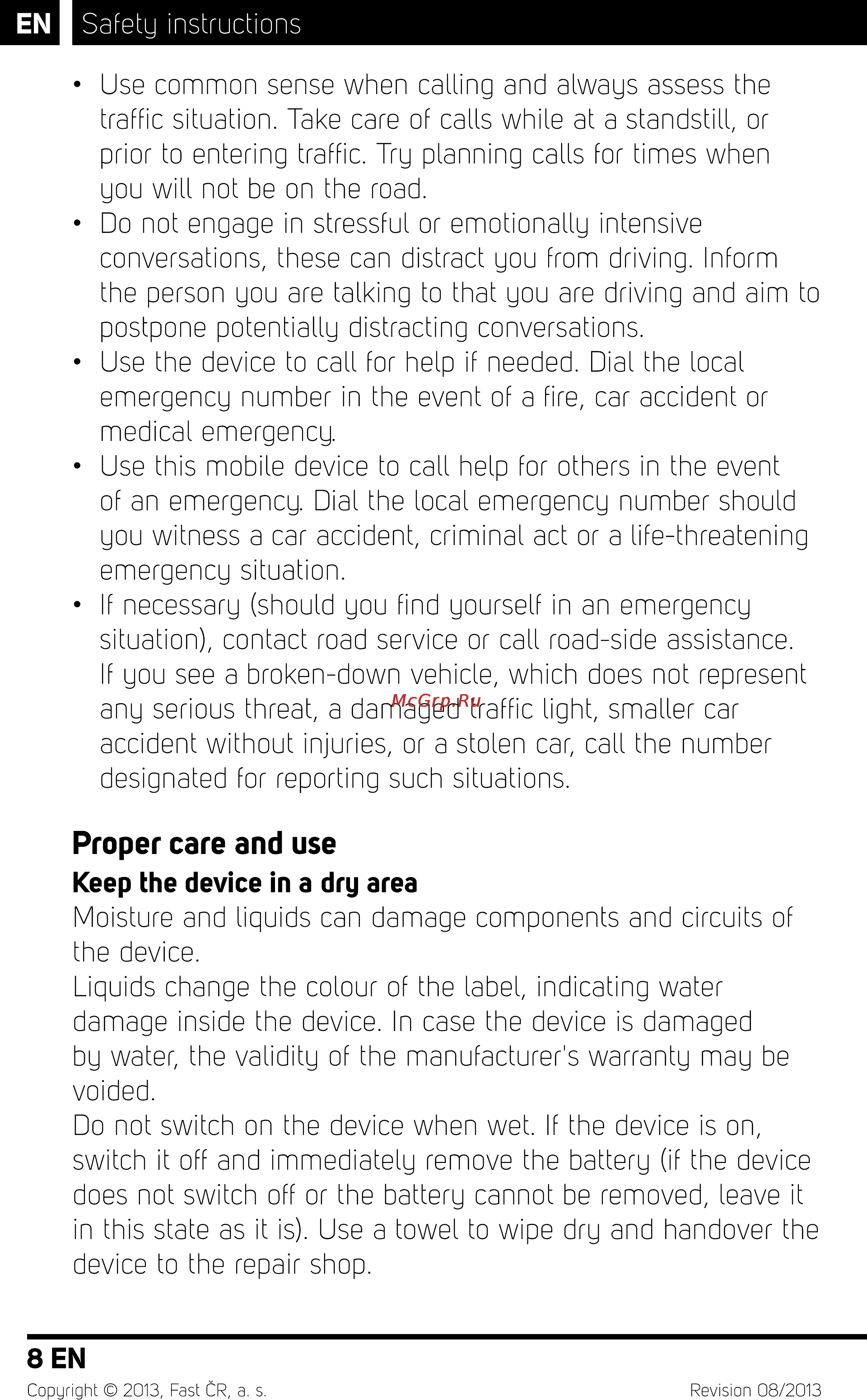 Sencor Element P400 White [10/48] Proper care and use