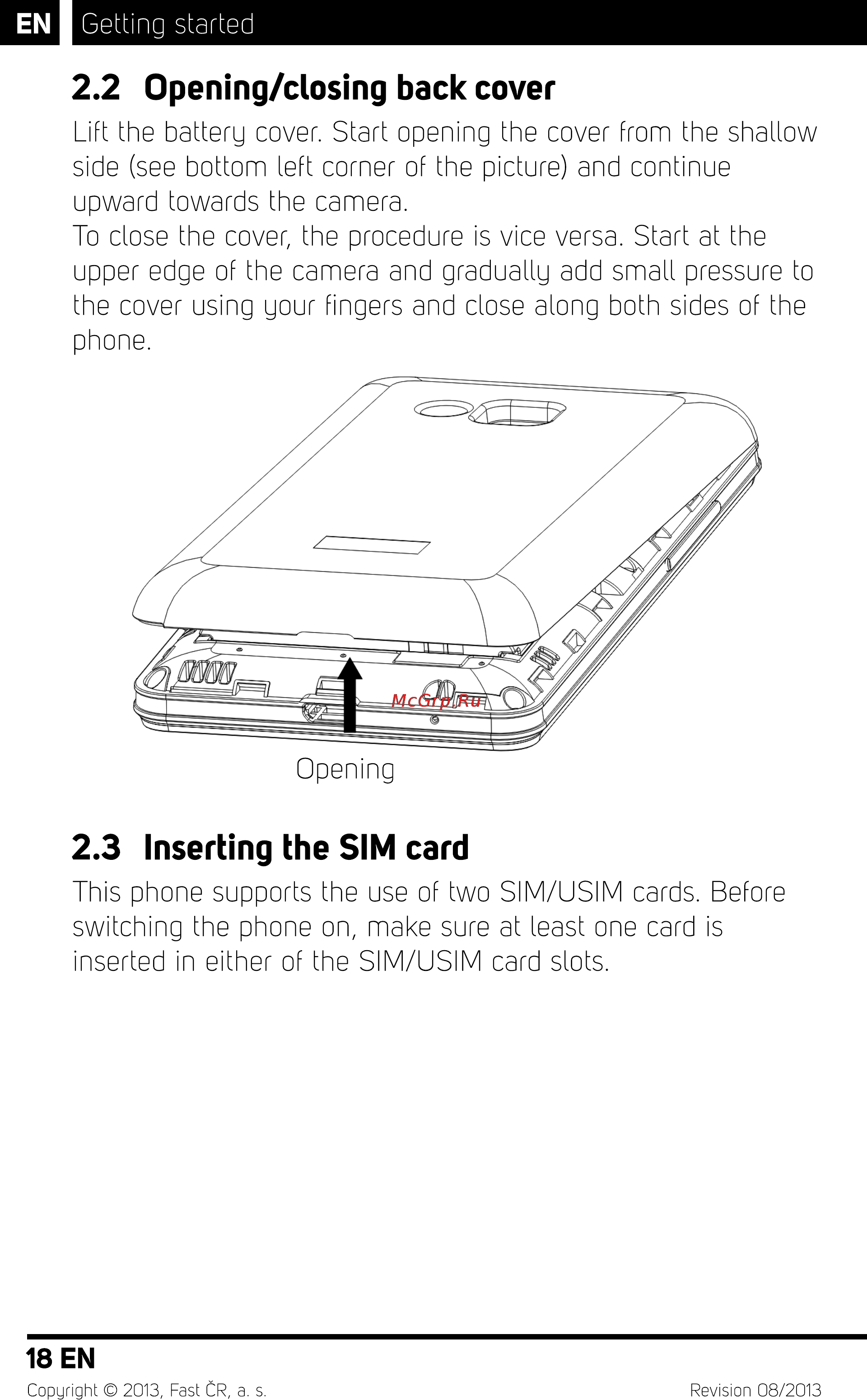 Sencor Element P400 White [20/48] Opening closing back cover