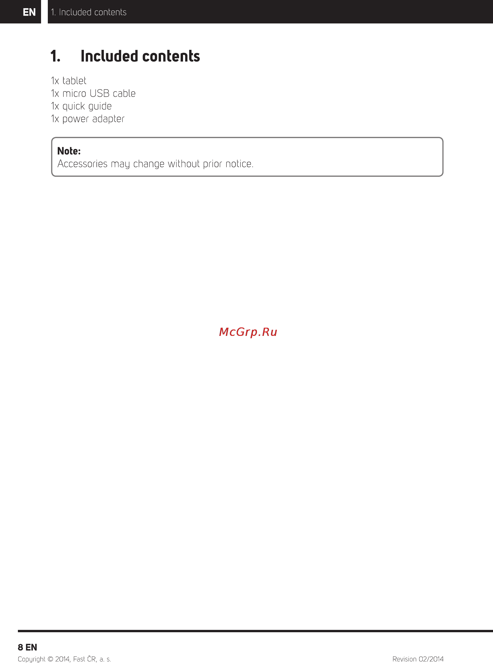 Sencor ELEMENT 10.1D103 [10/36] Included contents