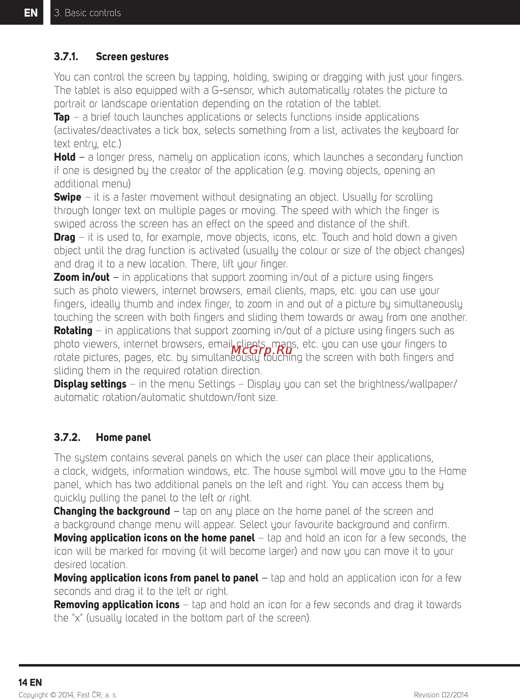 Sencor ELEMENT 10.1D103 [16/36] Screen gestures