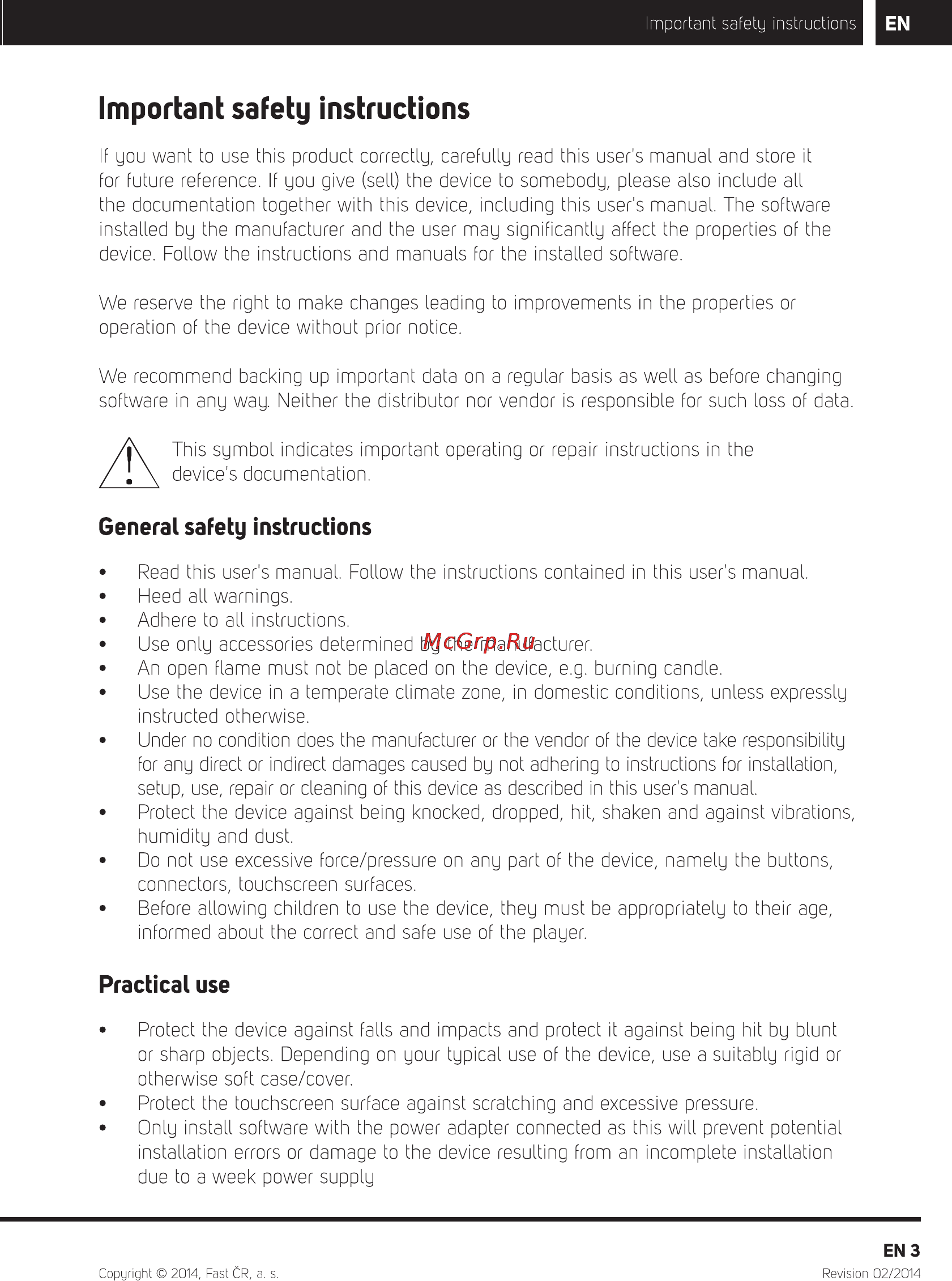 Sencor ELEMENT 10.1D103 [5/36] General safety instructions