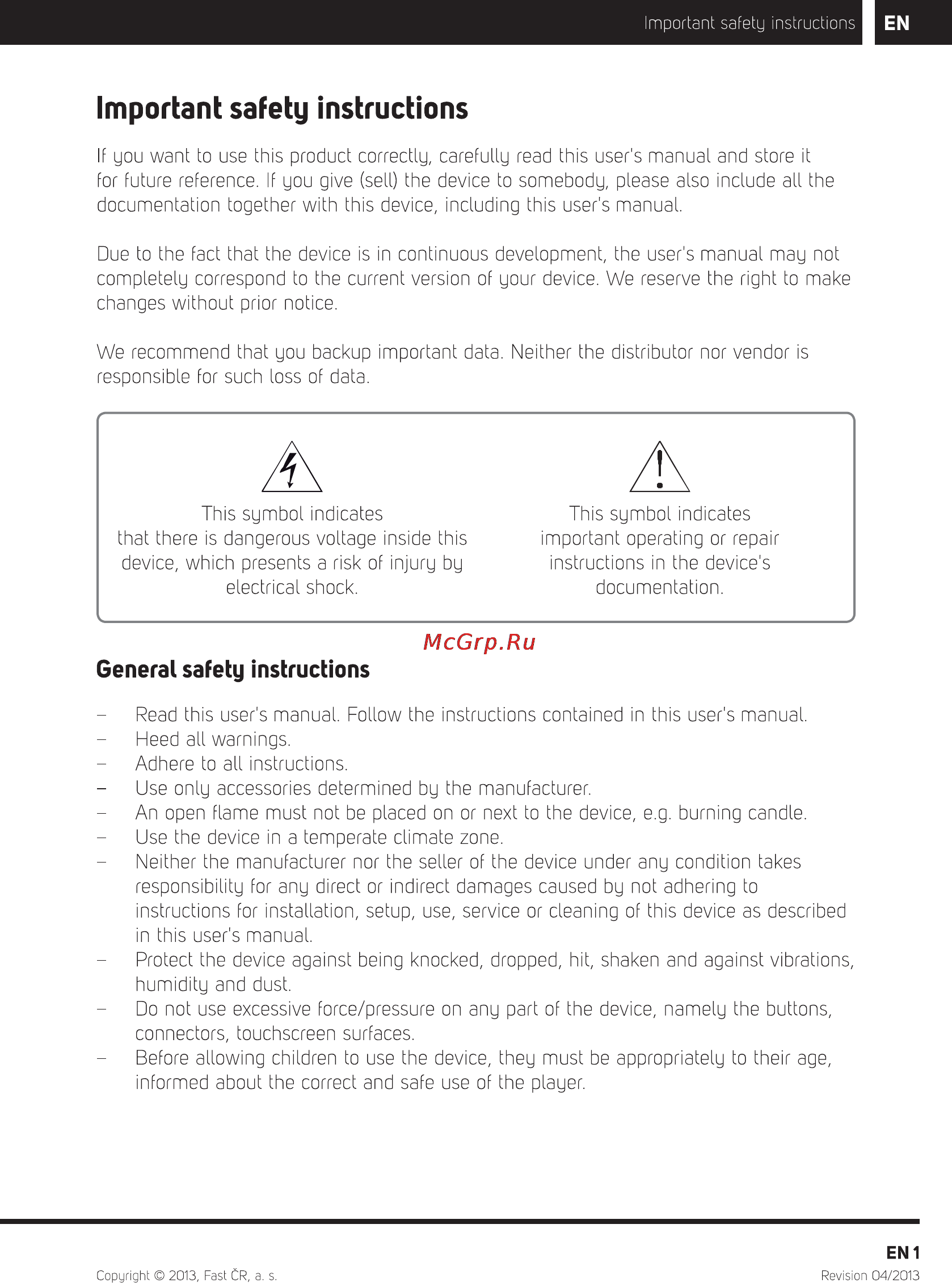 Sencor ELEMENT 9.7Q201 [3/10] Important safety instructions
