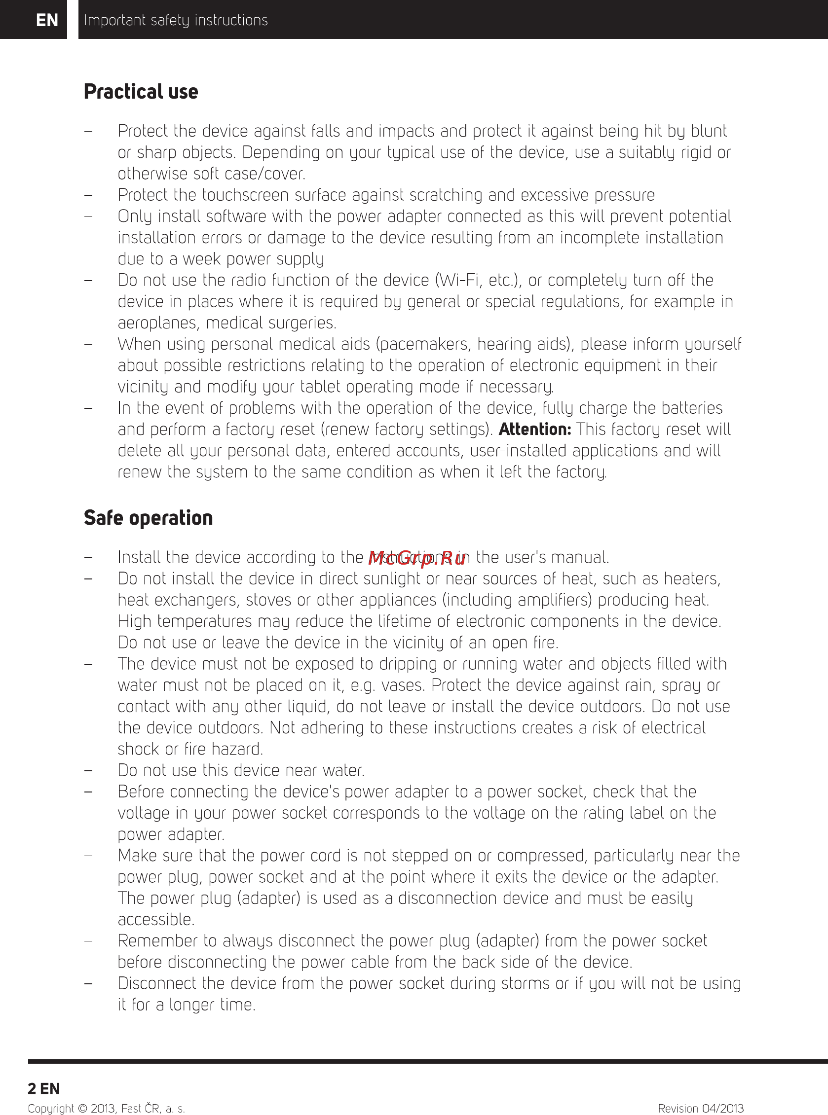 Sencor ELEMENT 9.7Q201 [4/10] Practical use