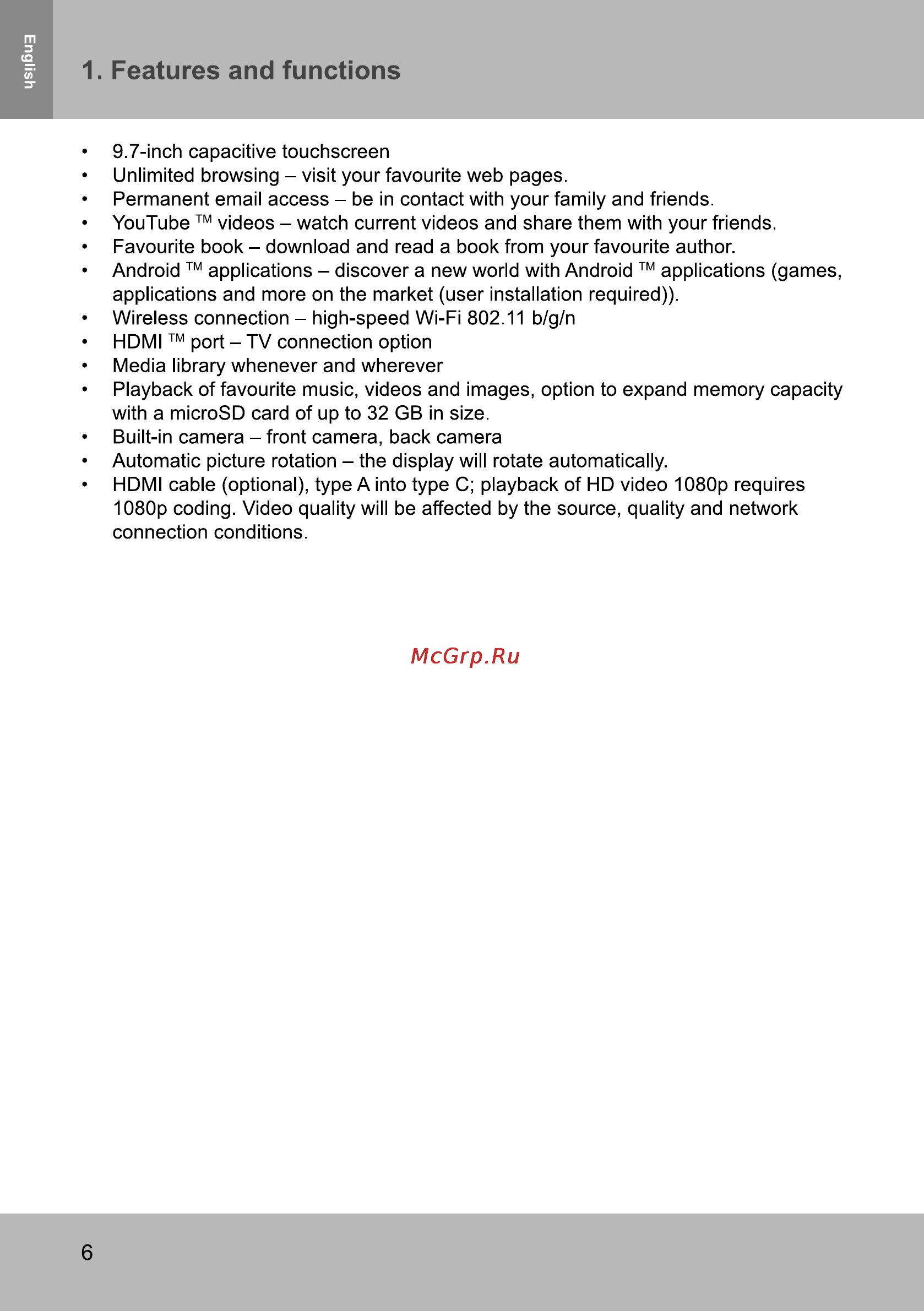 Sencor ELEMENT 9.7 V3 [6/14] Features and functions