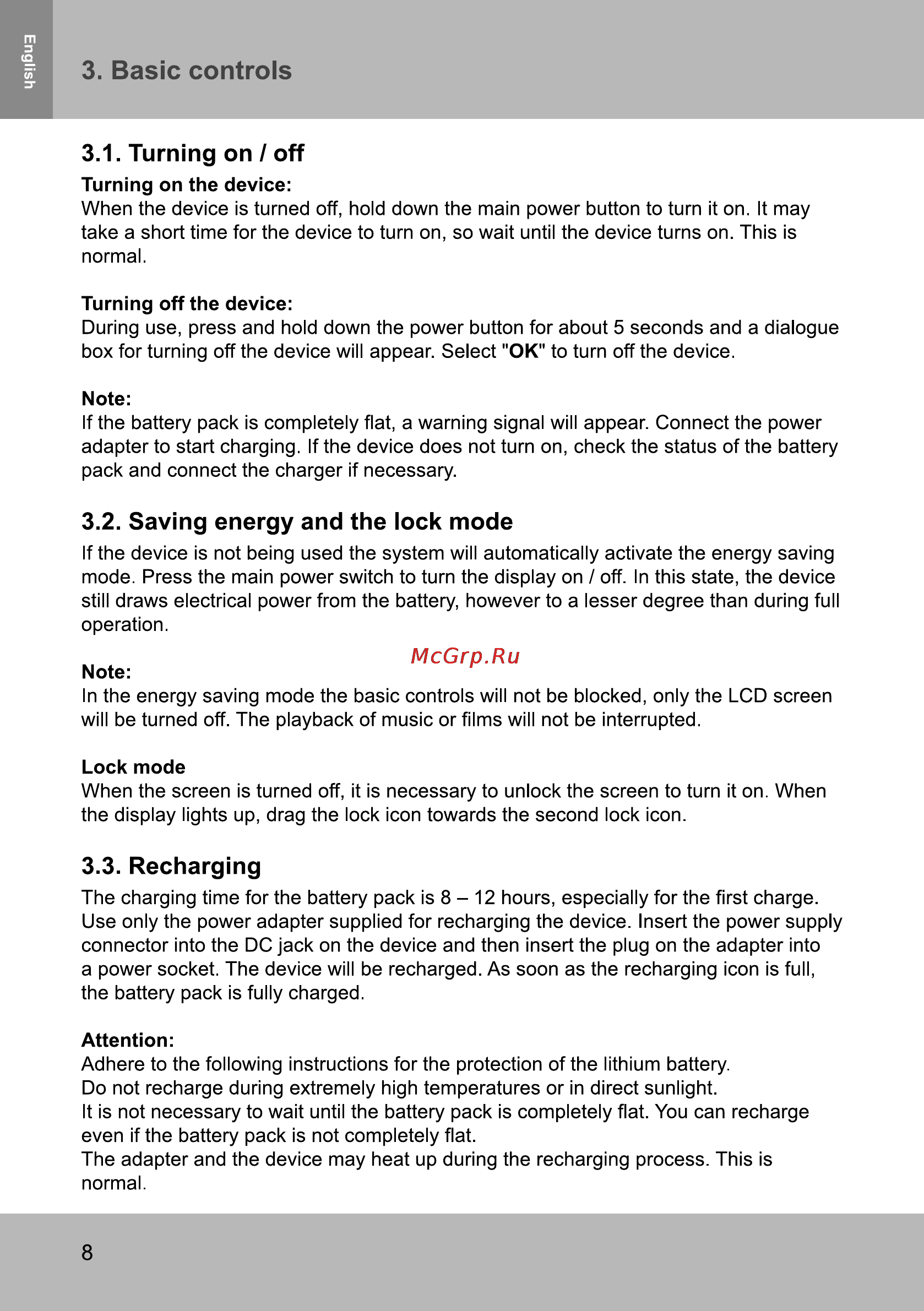 Sencor ELEMENT 9.7 V3 [8/14] Basic controls
