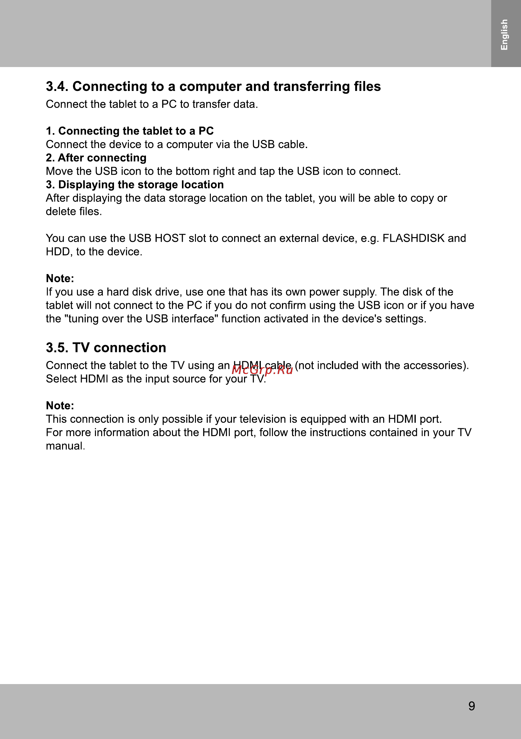 Sencor ELEMENT 9.7 V3 [9/14] Connecting to a computer and transferring files