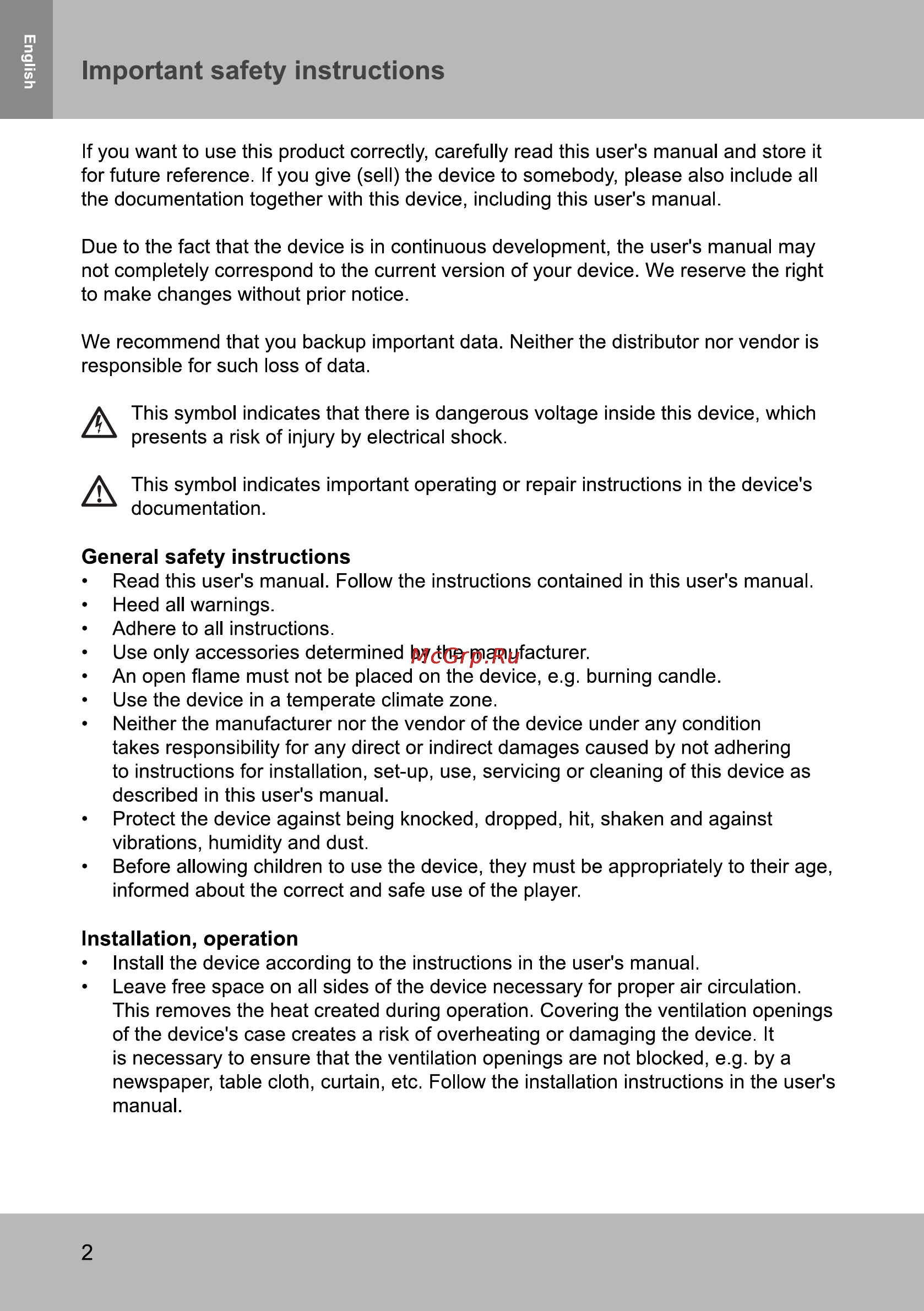 Sencor ELEMENT 8 V3 WHITE [2/17] Important safety instructions