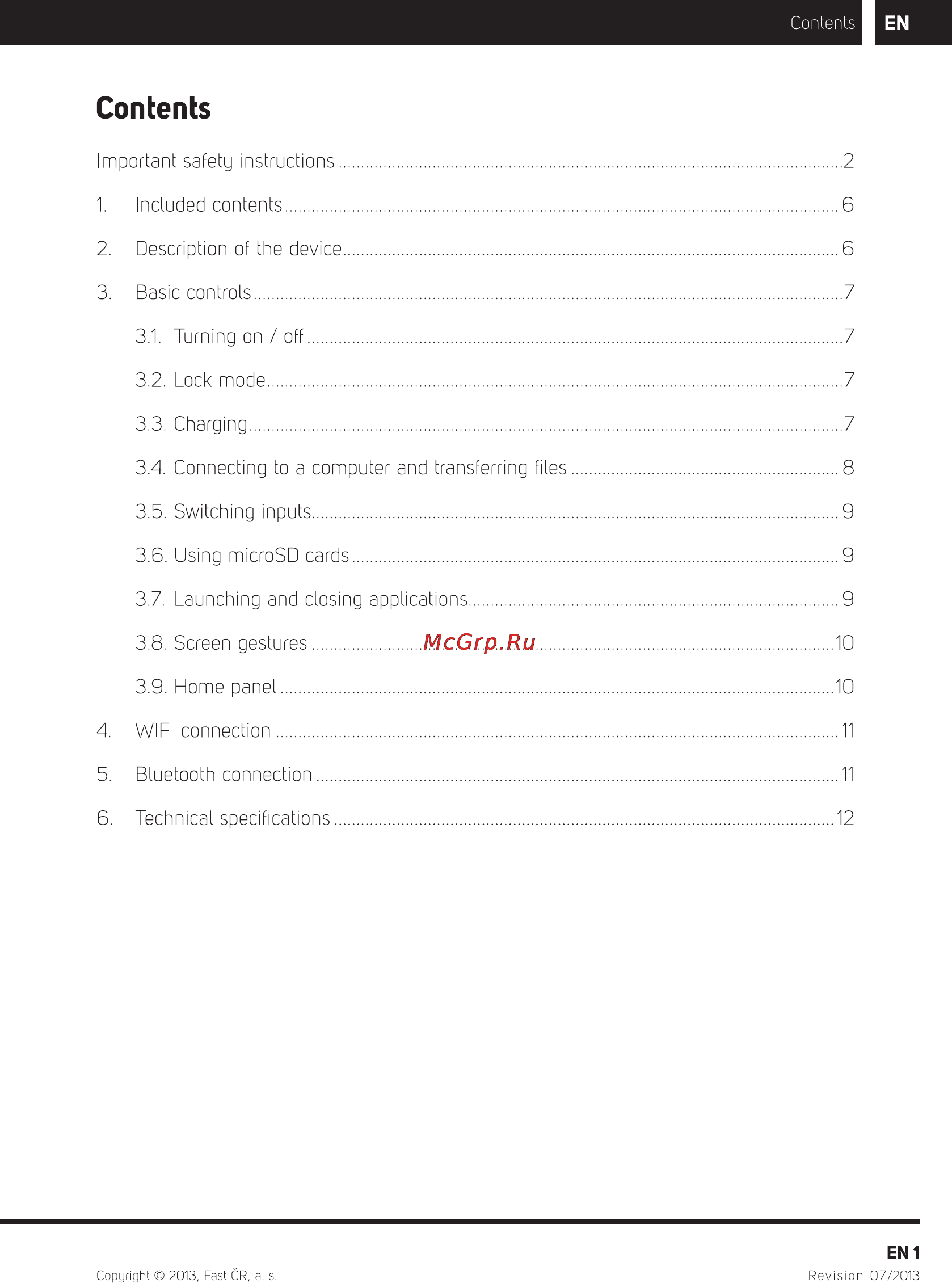 Sencor ELEMENT 7.85Q101 [3/17] Contents