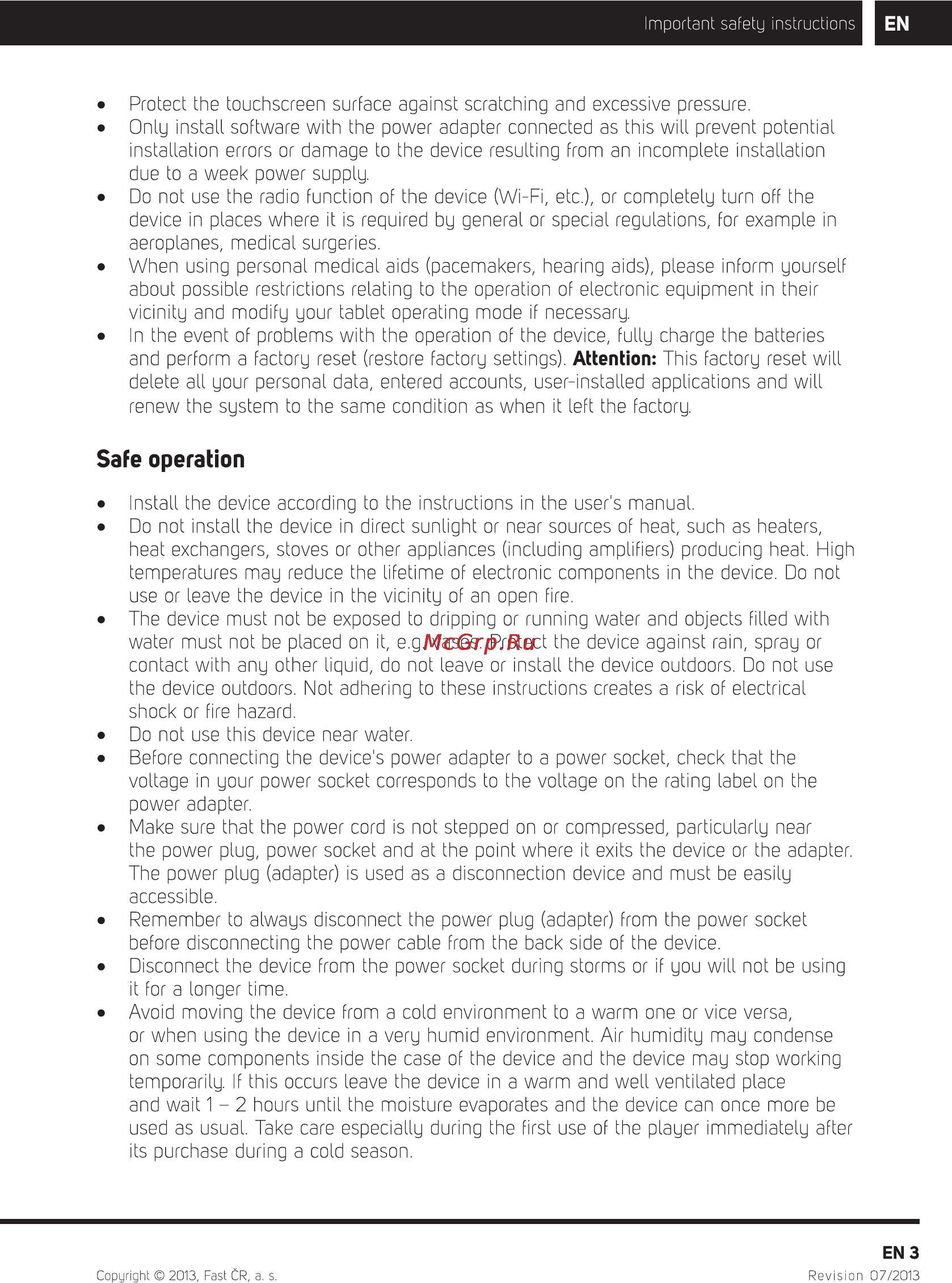 Sencor ELEMENT 7.85Q101 [5/17] Safe operation