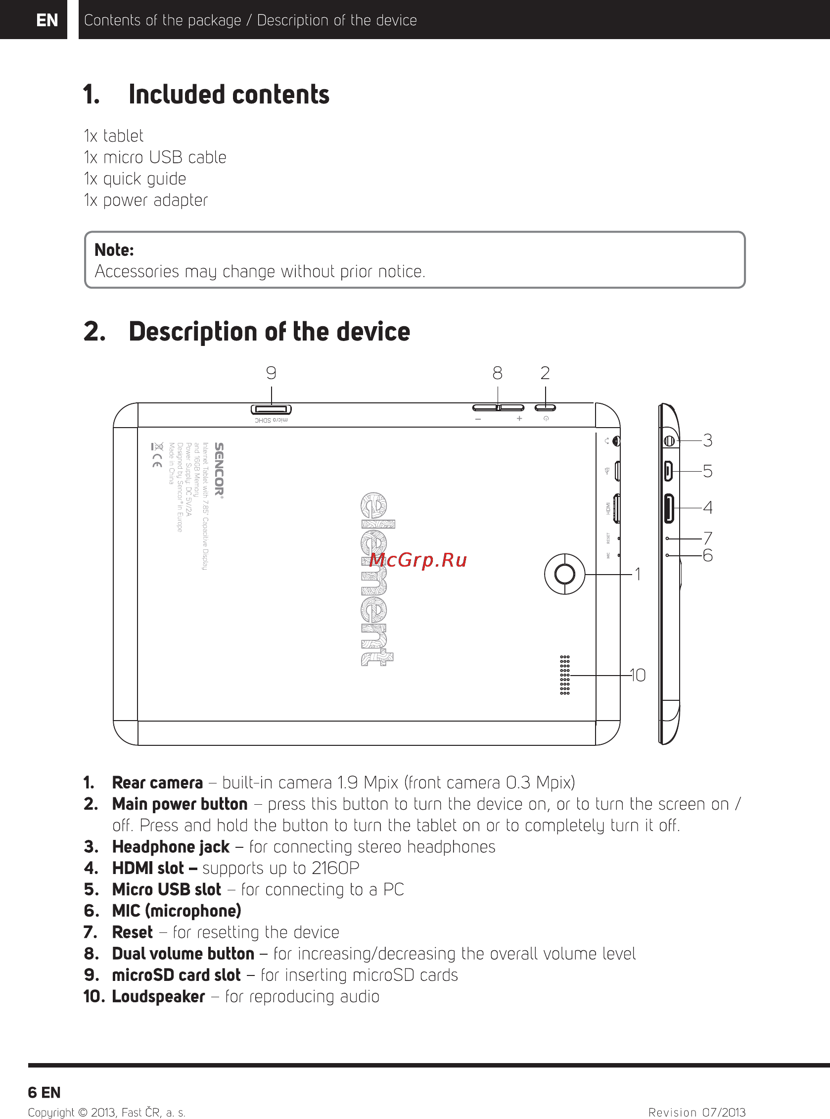 Sencor ELEMENT 7.85Q101 [8/17] Included contents