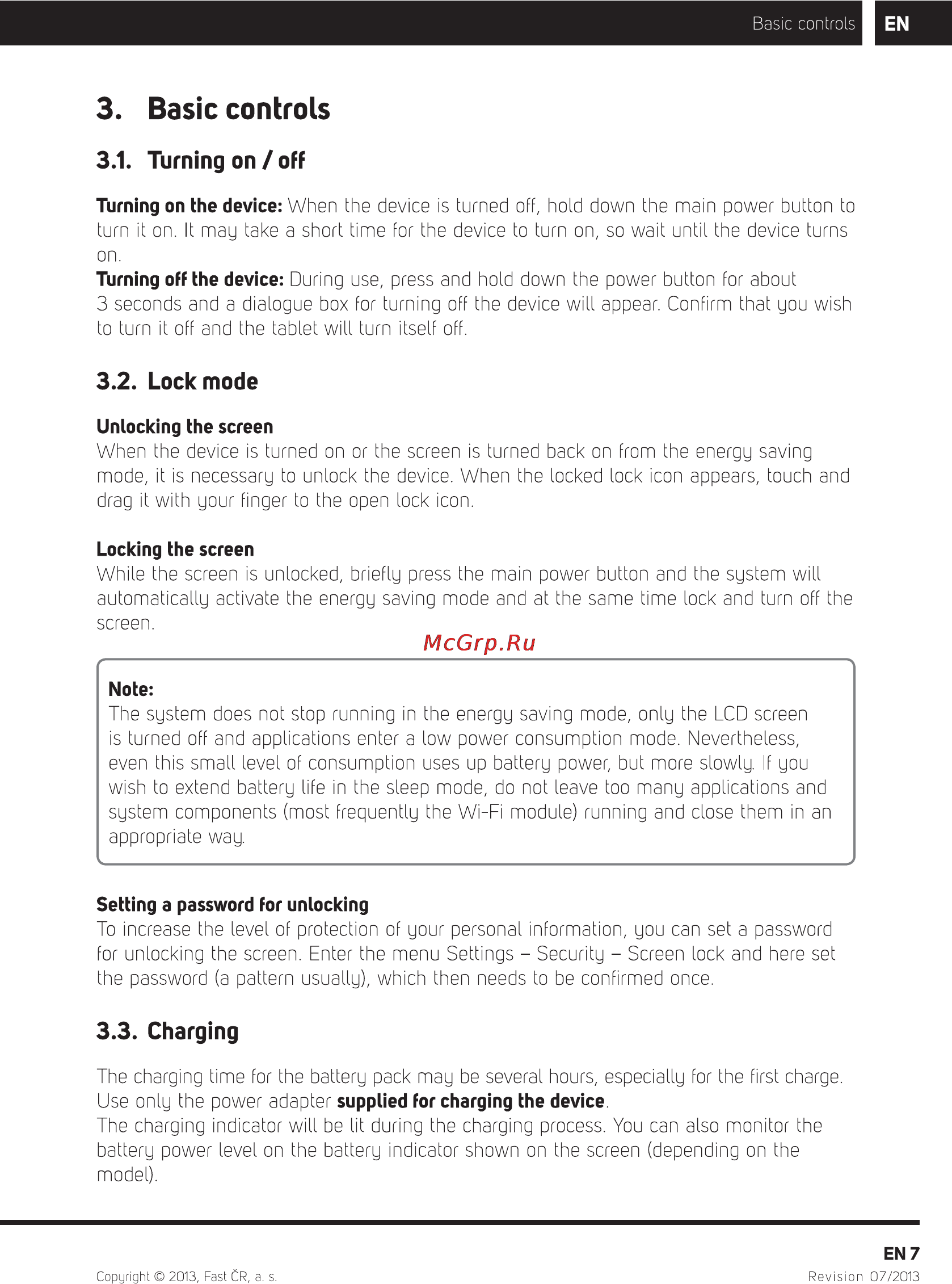 Sencor ELEMENT 7.85Q101 [9/17] Basic controls