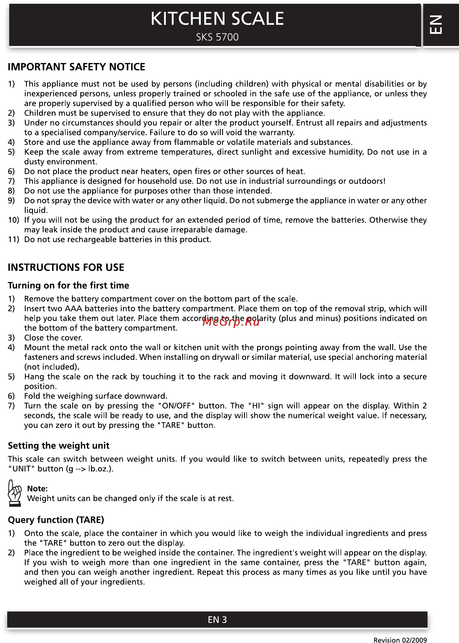Sencor SKS 5700 [3/6] Instructions for use