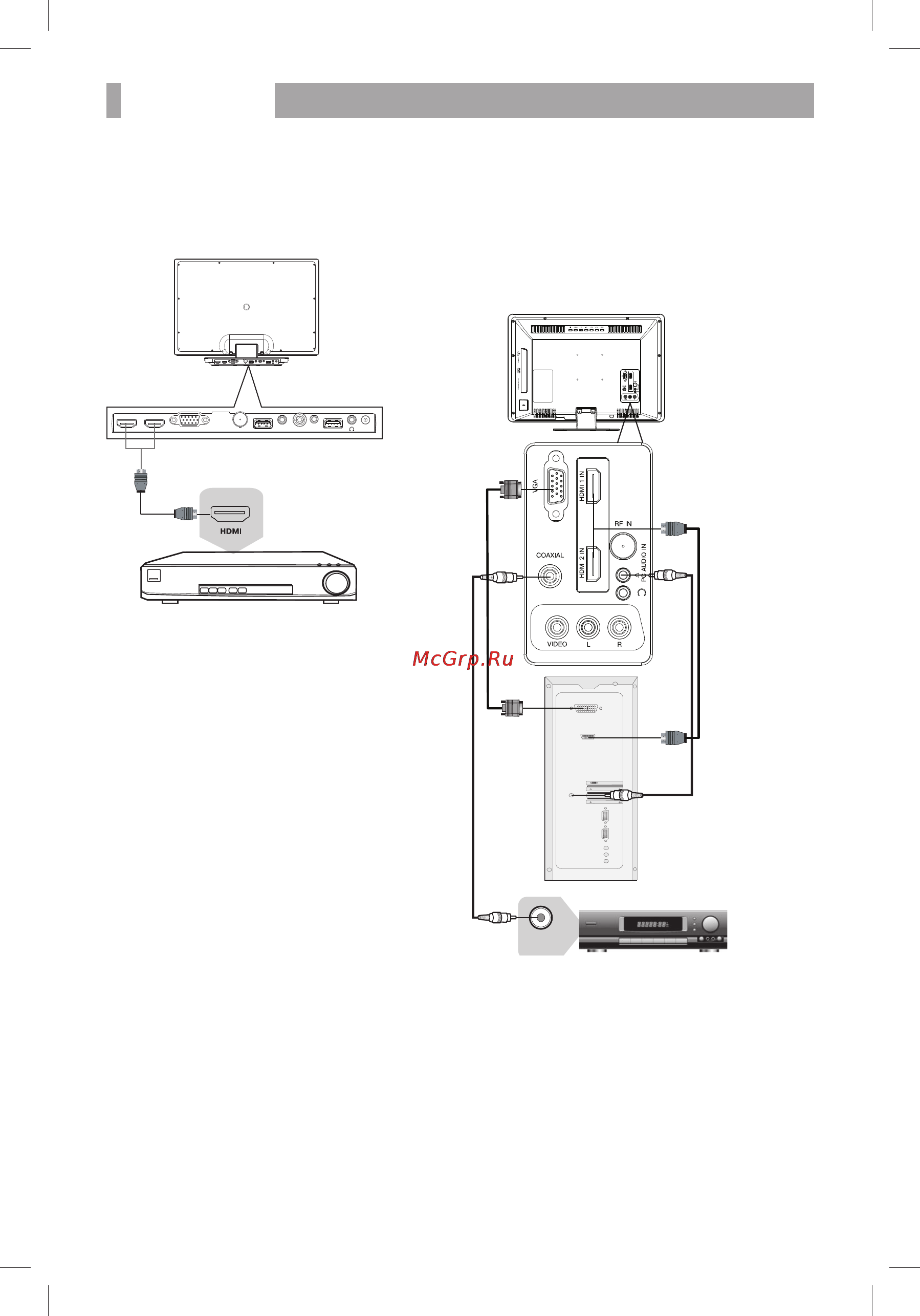 BBK LEM3289F [15/44] Подключение к персональному компьютеру и к усилител