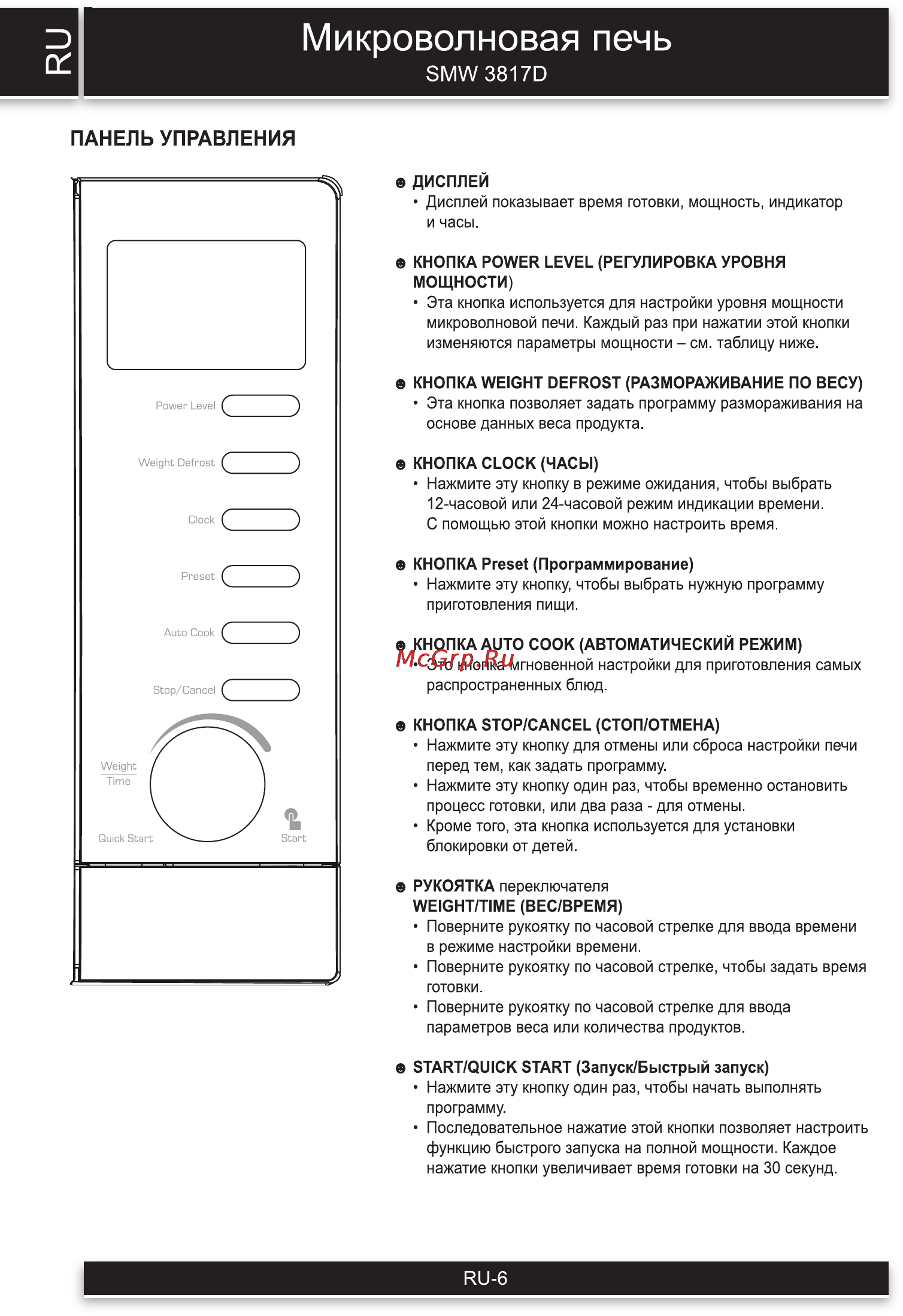 Sencor SMW 3817D [6/10] Микроволновая печь