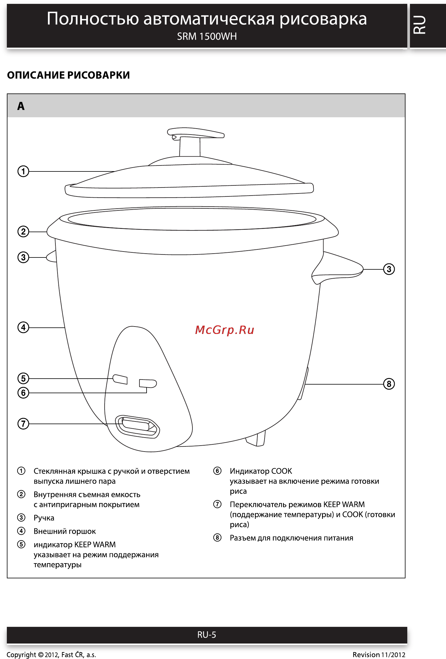Sencor SRM 1500WH [5/10] Полностью автоматическая рисоварка
