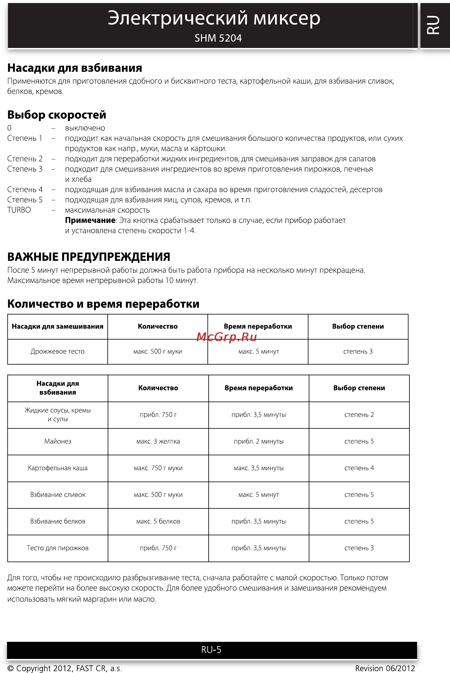 Sencor SHM 5204 [5/6] Важные предупреждения