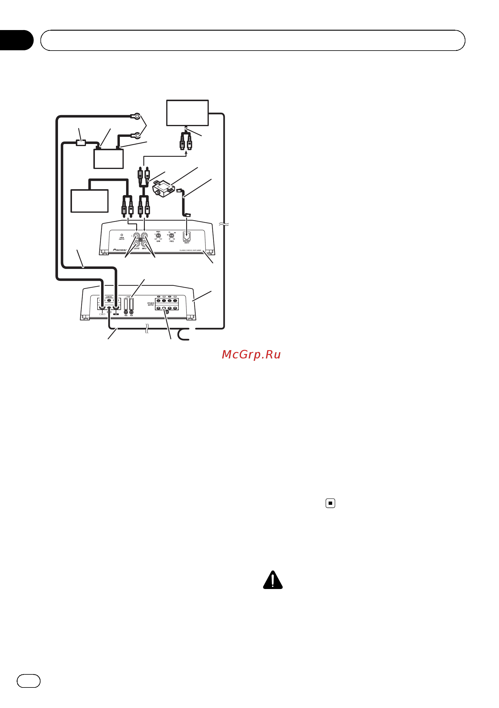Pioneer GM-D8601 [18/92] Connexion des appareils